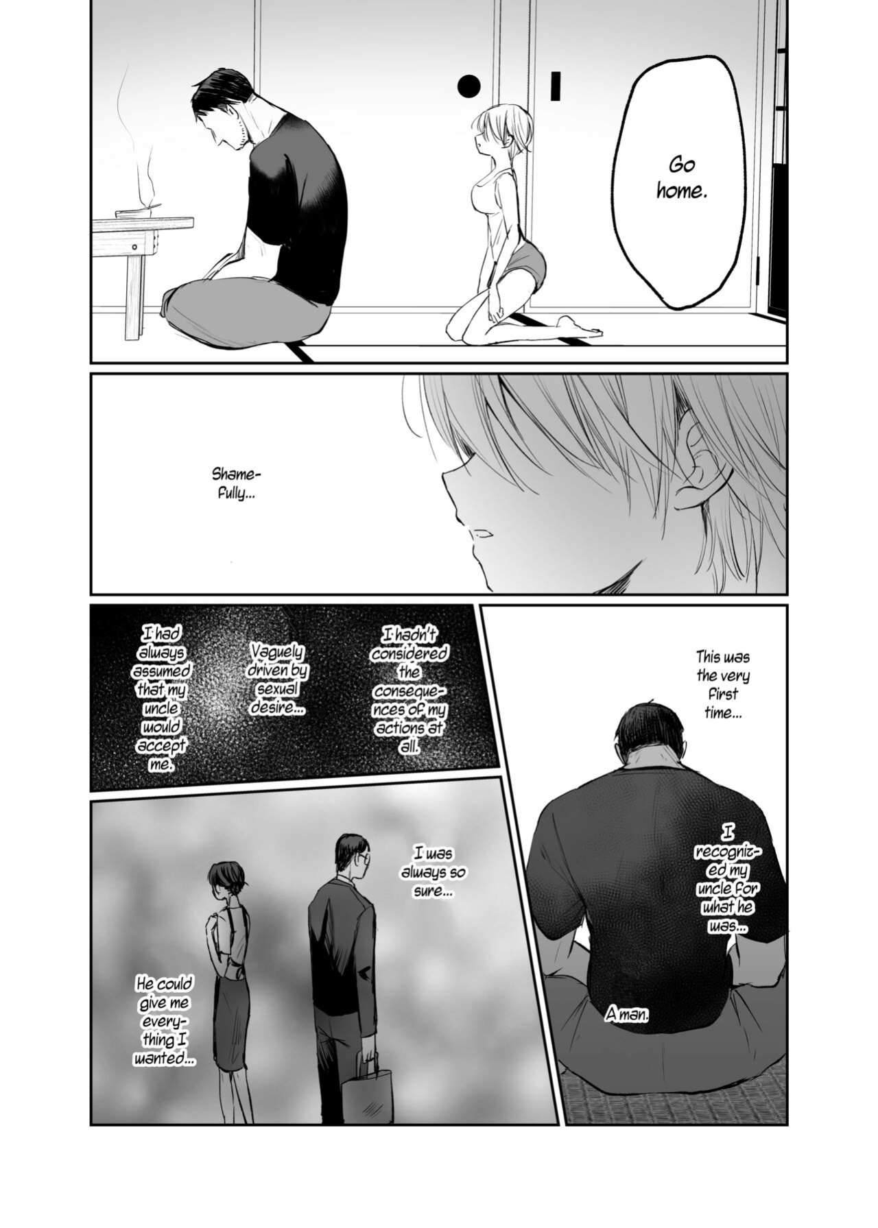 [Tetsukazuno Ao. (Emilio)] Nyotaika Shita Ore wa, Oji-san ni... | I Became a Woman, and my Uncle... [WisdomWapiti]