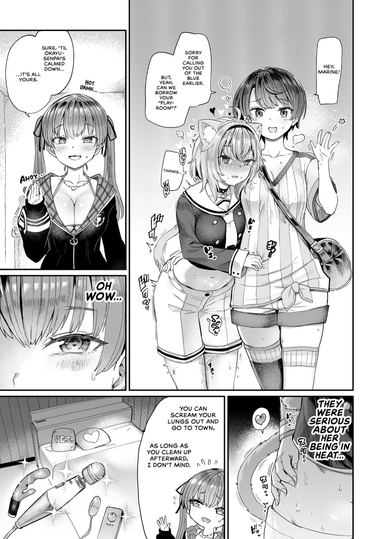 (C102) [Yakitate Jamaica A (Aomushi)] Gachi Hatsujou Kiken Chitai | Super Estrus Danger Zone (Oozora Subaru, Nekomata Okayu) [WataTL & head empty]