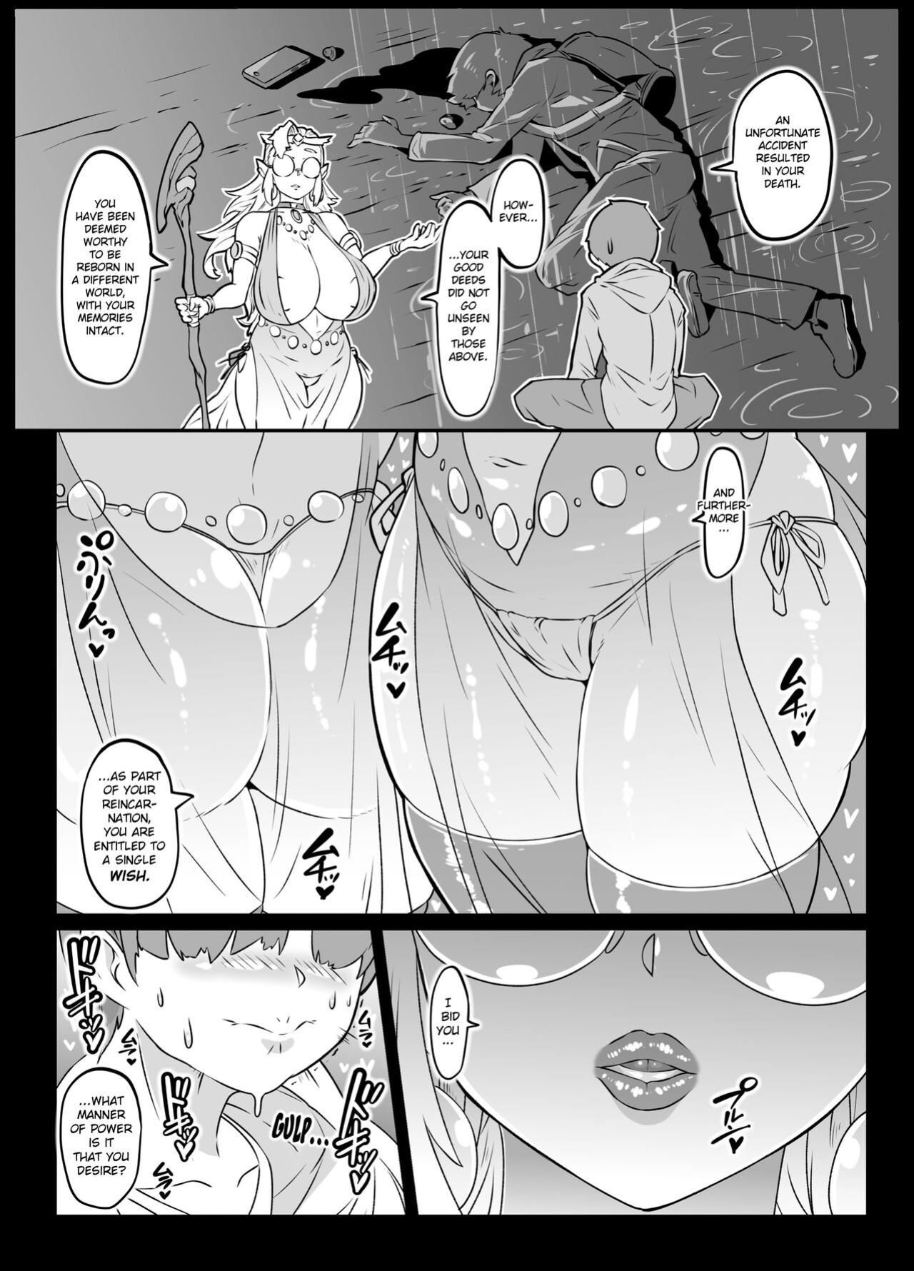 [Whitish Blacker (Andojing)] Isekai Tensei no Megami-sama to Noukou Jounetsu Fudeoroshi Seikou | Virgin Boy who has Passionate Sex with the Goddess Responsible for their Reincarnation into Another World