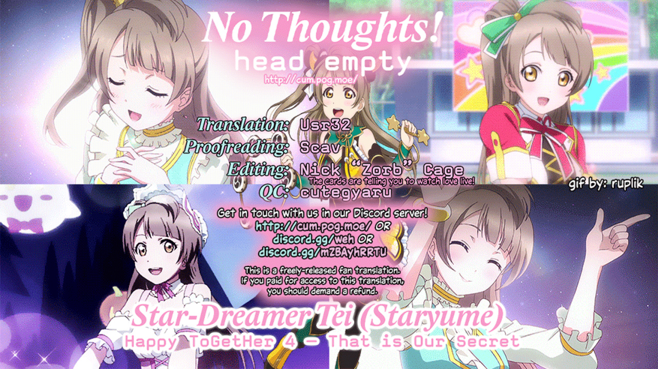 (C86) [Star-Dreamer Tei (Staryume)] Happy ToGetHer 4 - That is Our Secret (Love Live!) [head empty]
