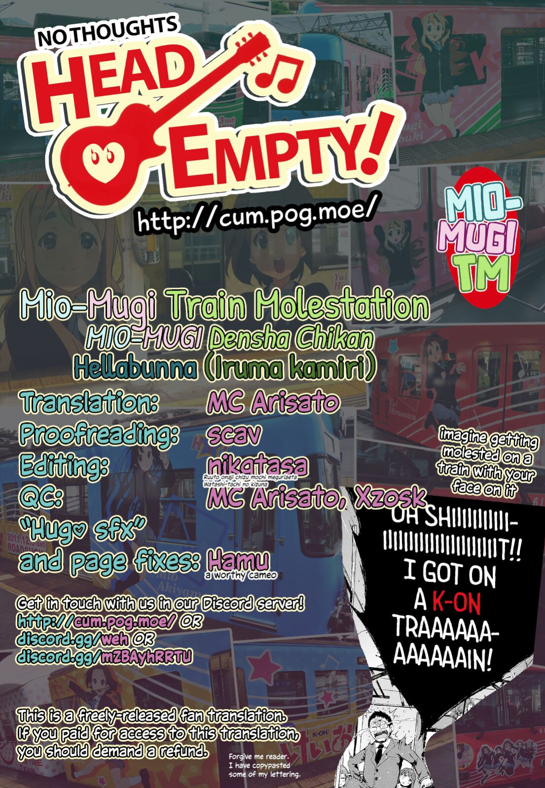 (C78) [Hellabunna (Iruma kamiri)] Mio-Mugi Train Molestation | MIO-MUGi Densya Chikan (K-ON!) [head empty]