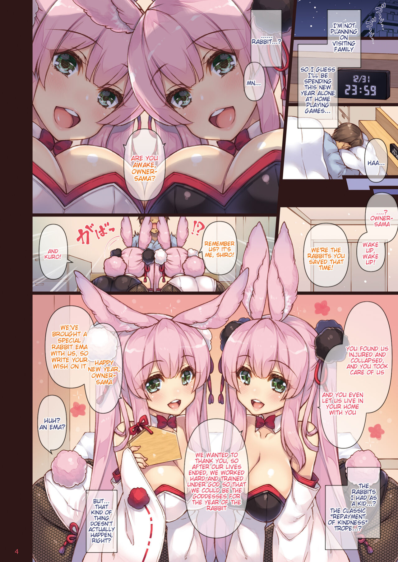 [Shigunyan (Shigunyan)] Ema ni Onegai Usagi -Hatsujou Usagi Shiro Seijun to Kuro Bitch- [Tigoris Translates]