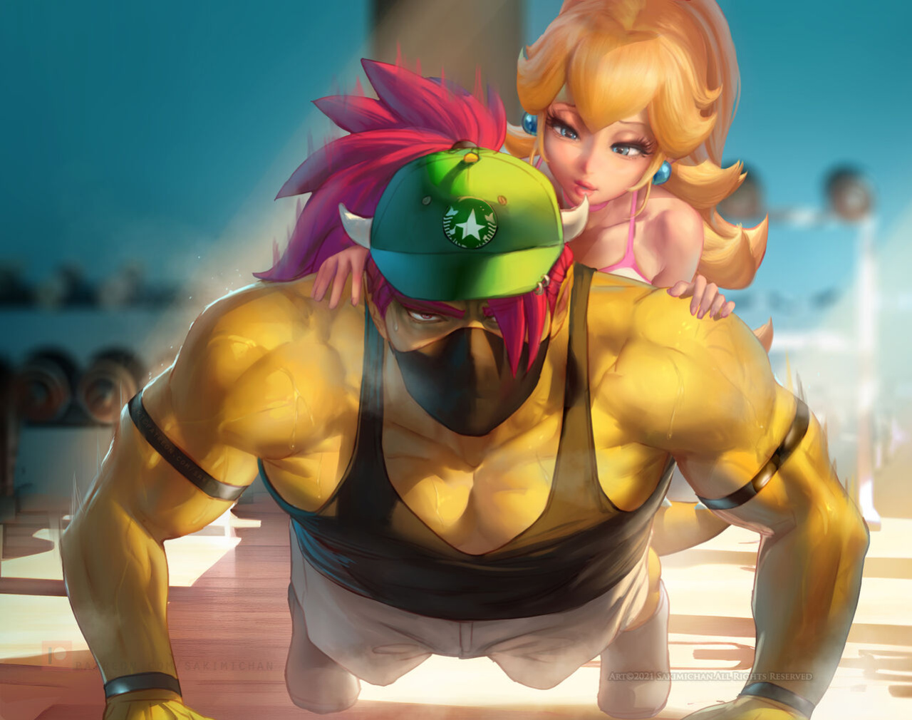[Sakimichan] Princess Peach Gym Days