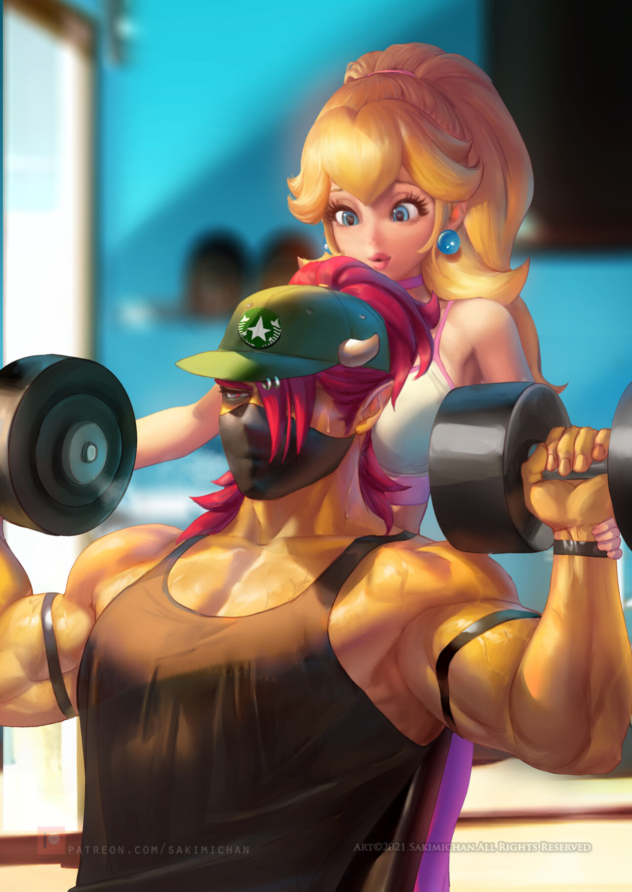 [Sakimichan] Princess Peach Gym Days