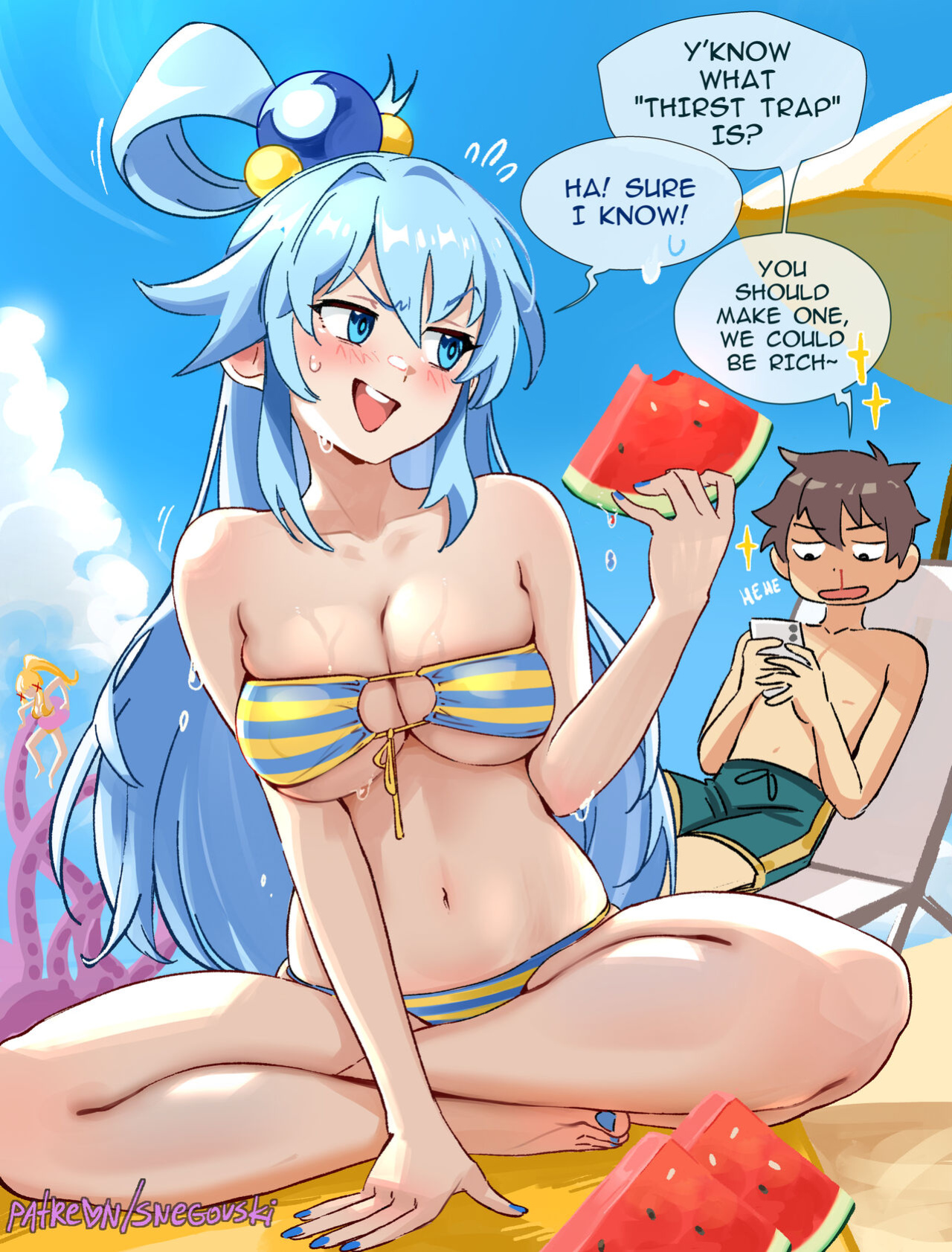 [Snegovski] Aqua's thirst trap???? (KonoSuba)