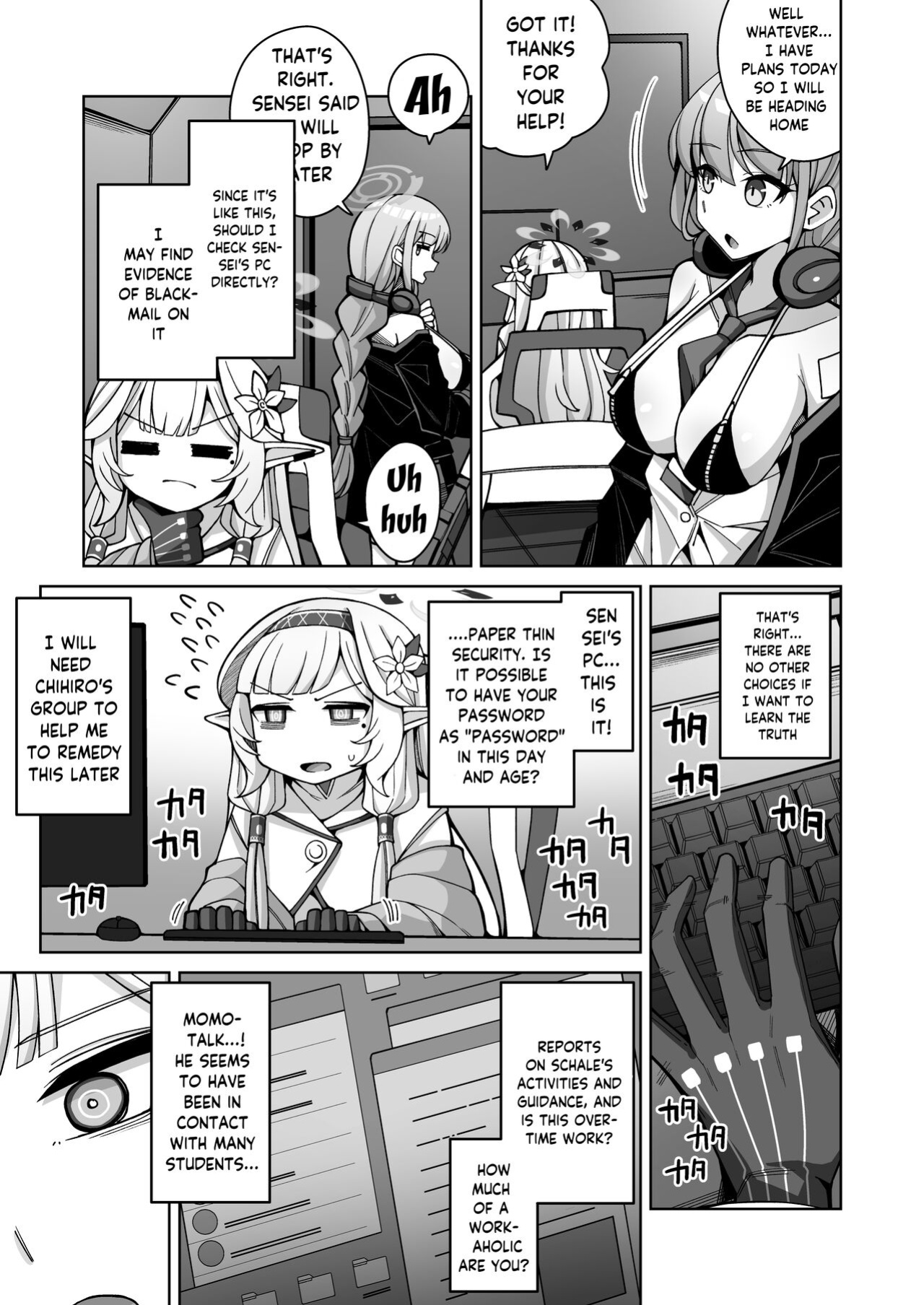 [Gaikotsu no Spare Rib (Kurohagane)] Zenchi, Arui wa Zen Oroka. | Omniscience, or perhaps inscience. (Blue Archive)