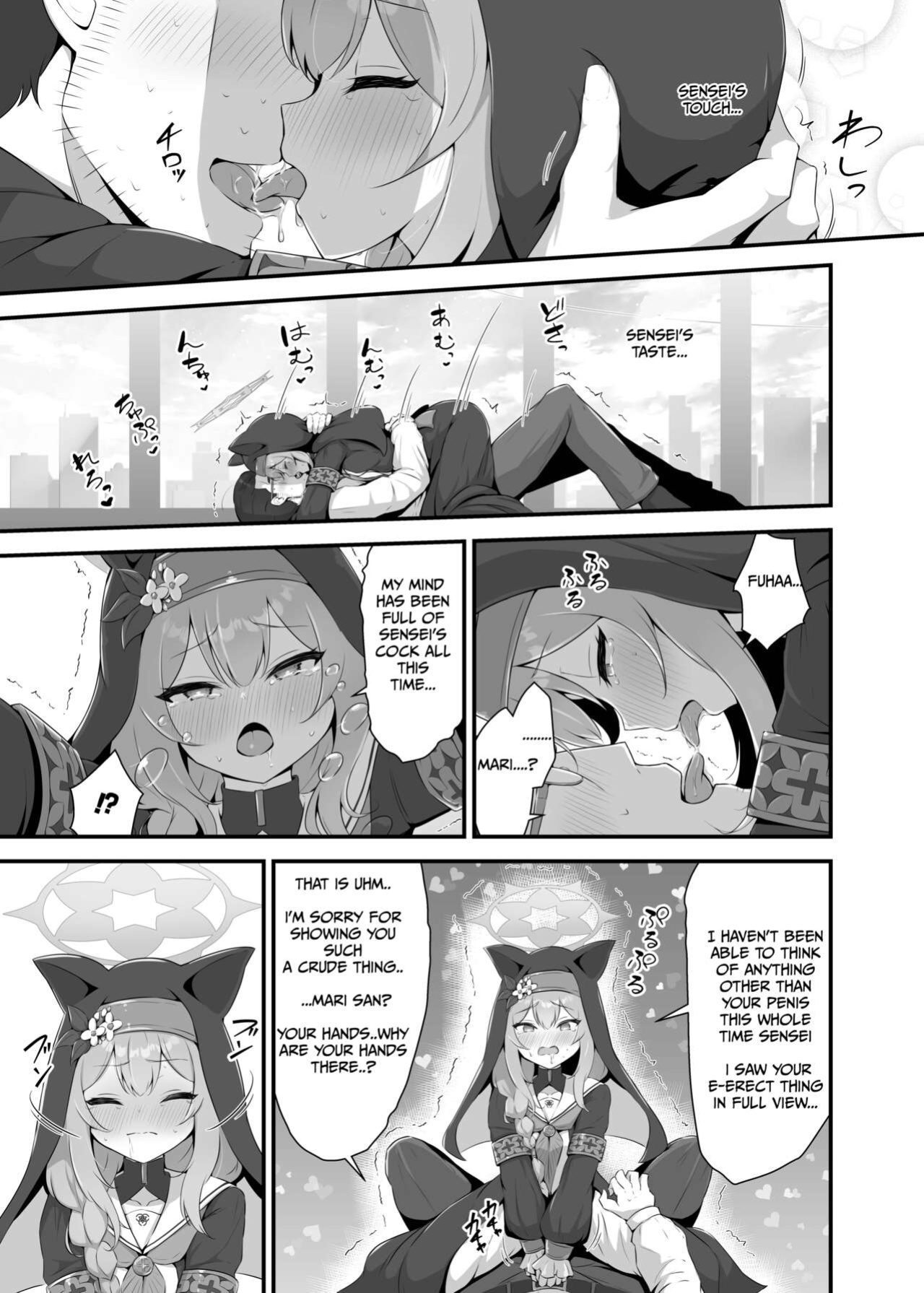 Fluid Liquid (Nukui Ajishio)] Mari ga Sensei no Gorippa-sama o Ukkari Mite Shimatta Kekka...! | What came about after Mari accidentally peeked at Sensei's Mr. Massive (Blue Archive) [Kivotos Cultured Nuns Scans]