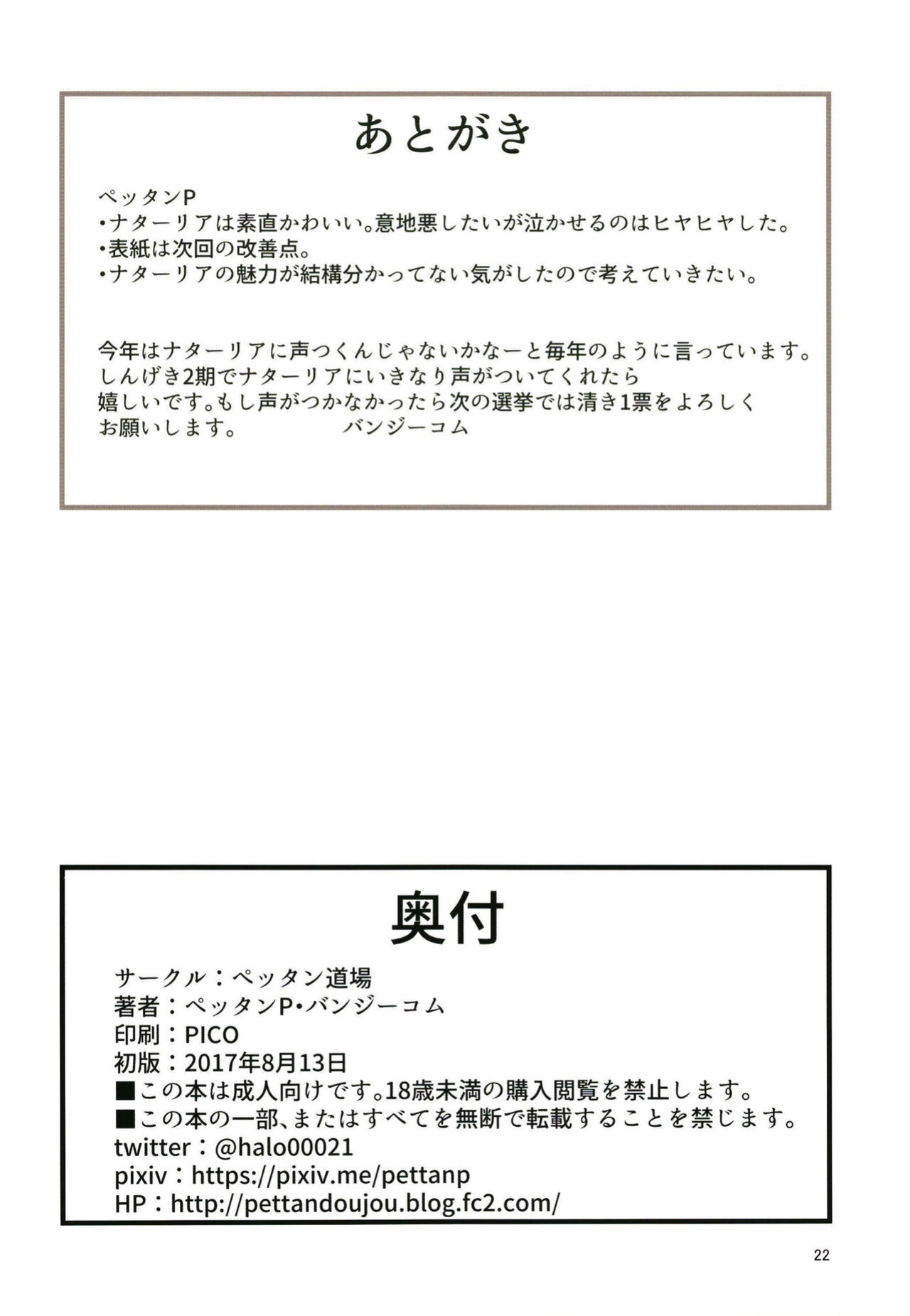 [Pettan Doujou (PettanP, Banji Komu)] O livro de Natalia - Natalia's book (THE IDOLM@STER CINDERELLA GIRLS) [Gagak_Ireng]