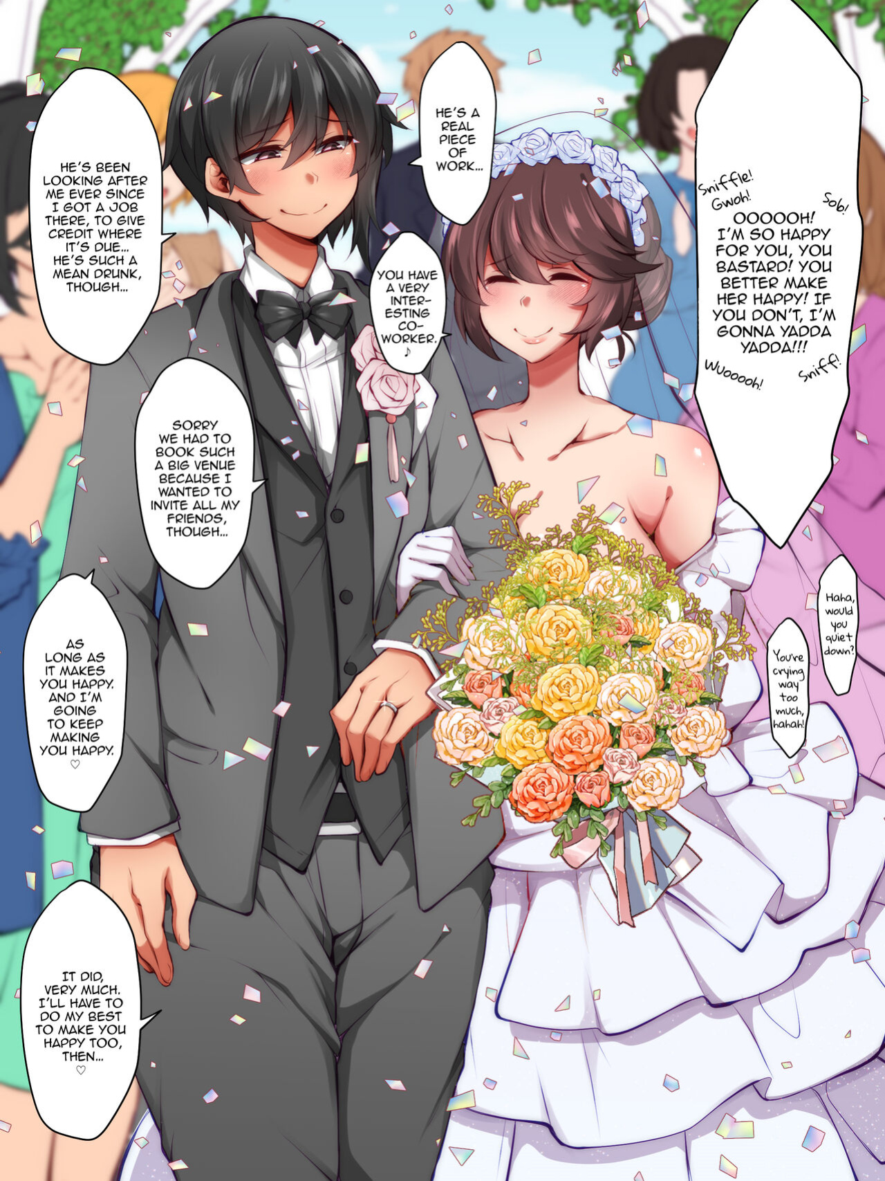 [Kimagure na Bakeneko (Jenigata, Gokuraku Jouko)] Futanari Rezukappuru no Aida ni Hairoutoshita Otoko | A Man Who Tried to Get Between a Futanari Lesbian Couple [FemdomScans]