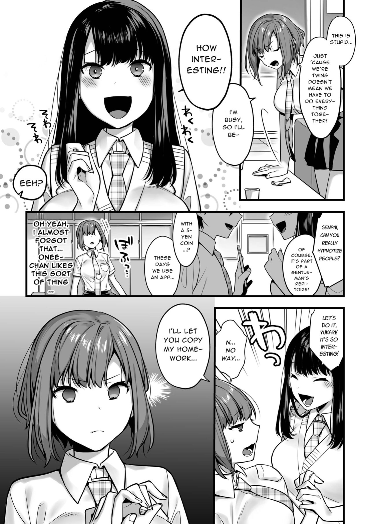 [U-RaL (Yamanashi Yuuya)] Futagotte Saiminjutsu ni Kakaru no mo Douji Nandesuka? | Do Twins Get Hypnotized At The Same Time? [Daddy Scan Me Harder!]