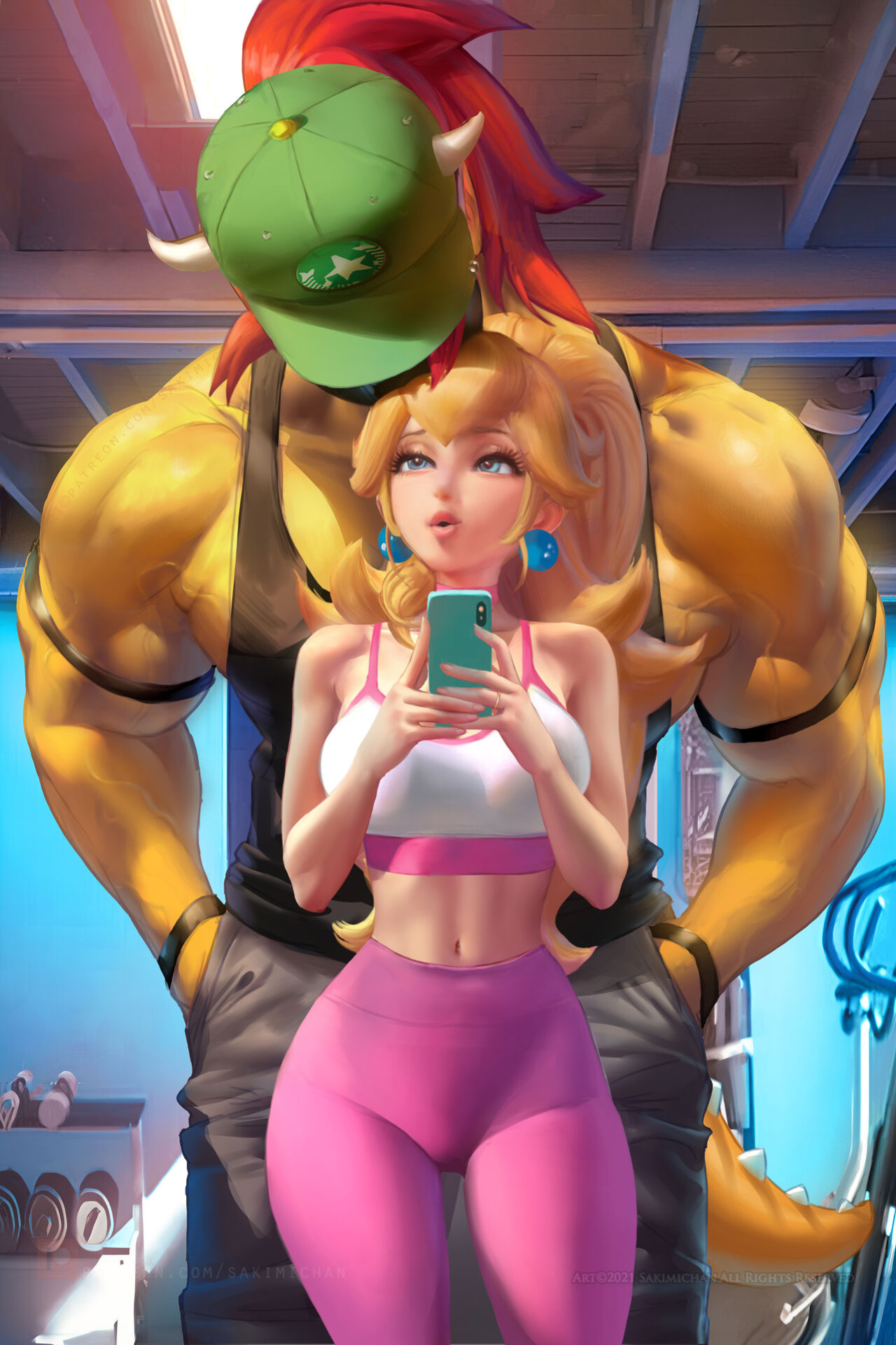[Sakimichan] Princess Peach Gym Days (No Futa)