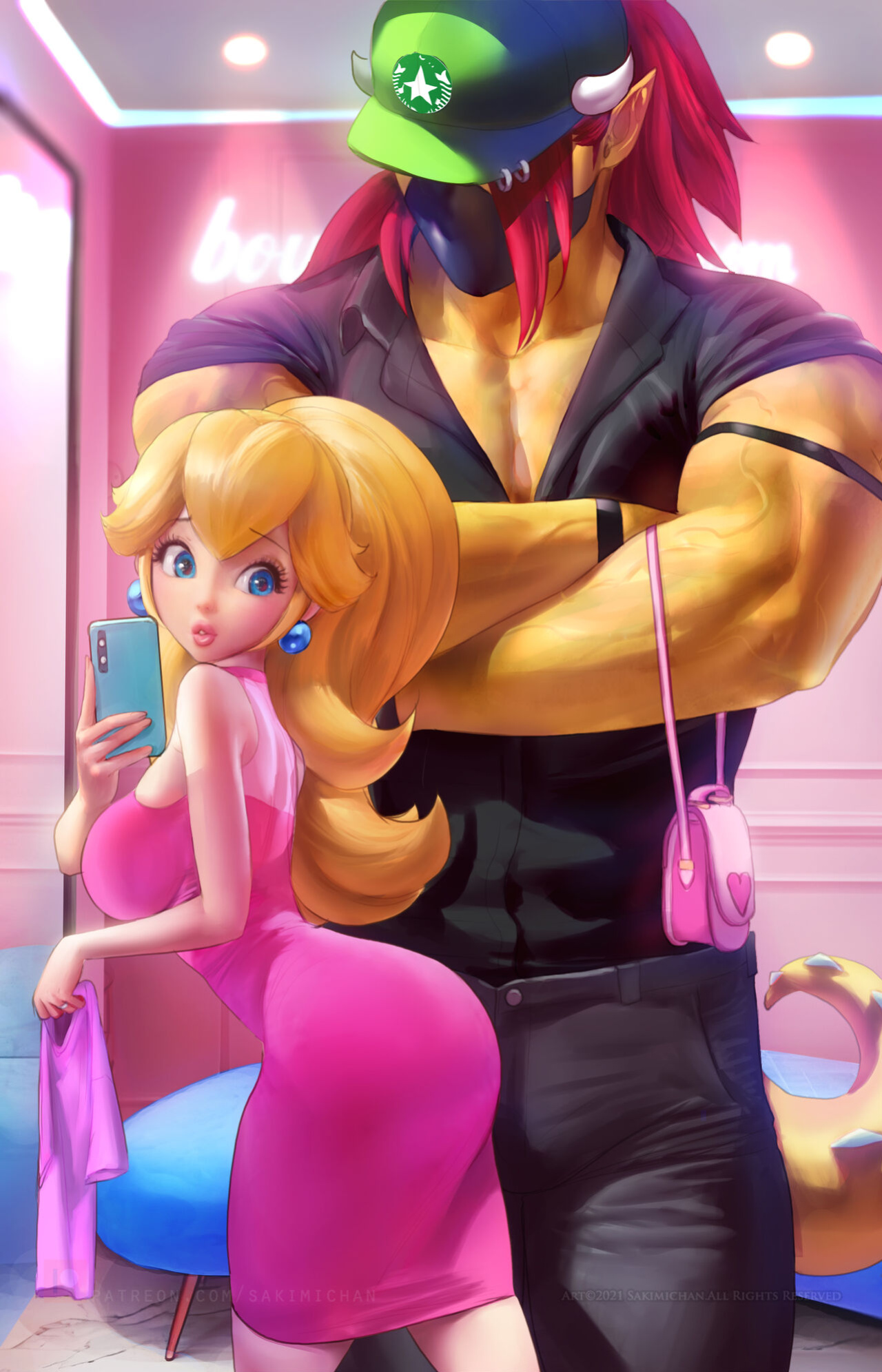 [Sakimichan] Princess Peach Dress Shopping (No Futa)