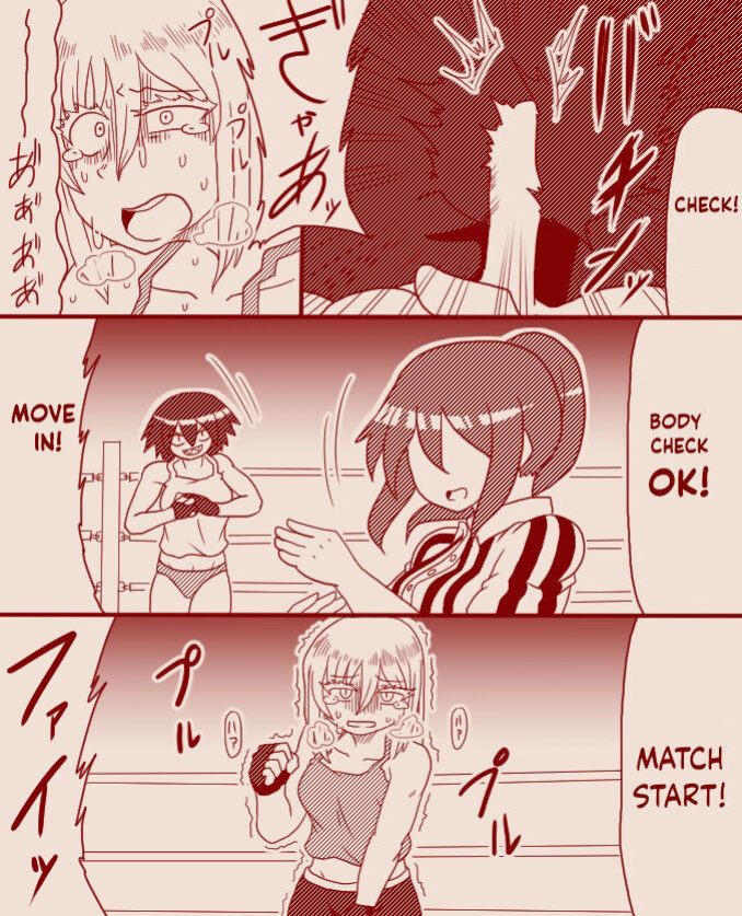 A futanari girl gets her balls hurt during body check
