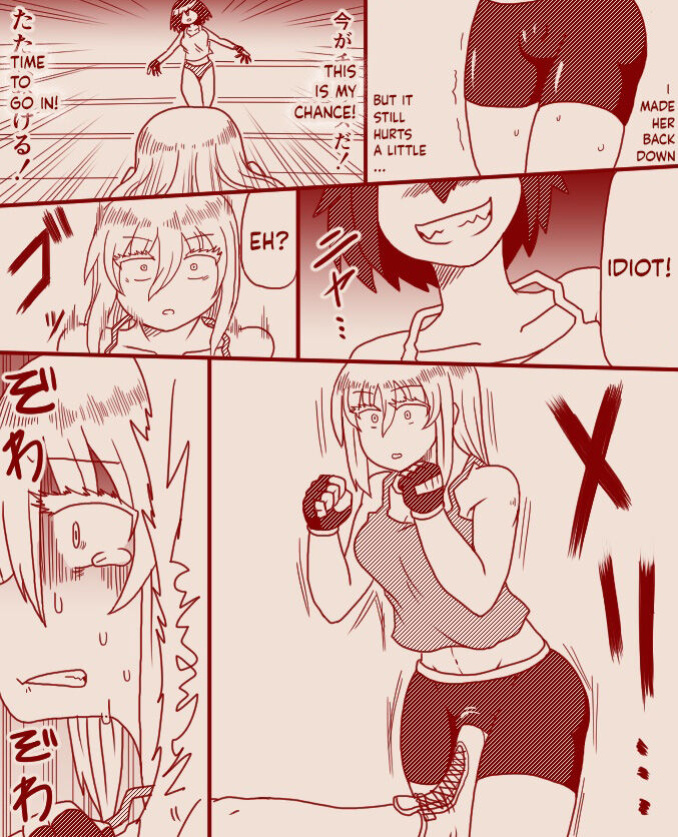 A futanari girl gets her balls hurt during body check