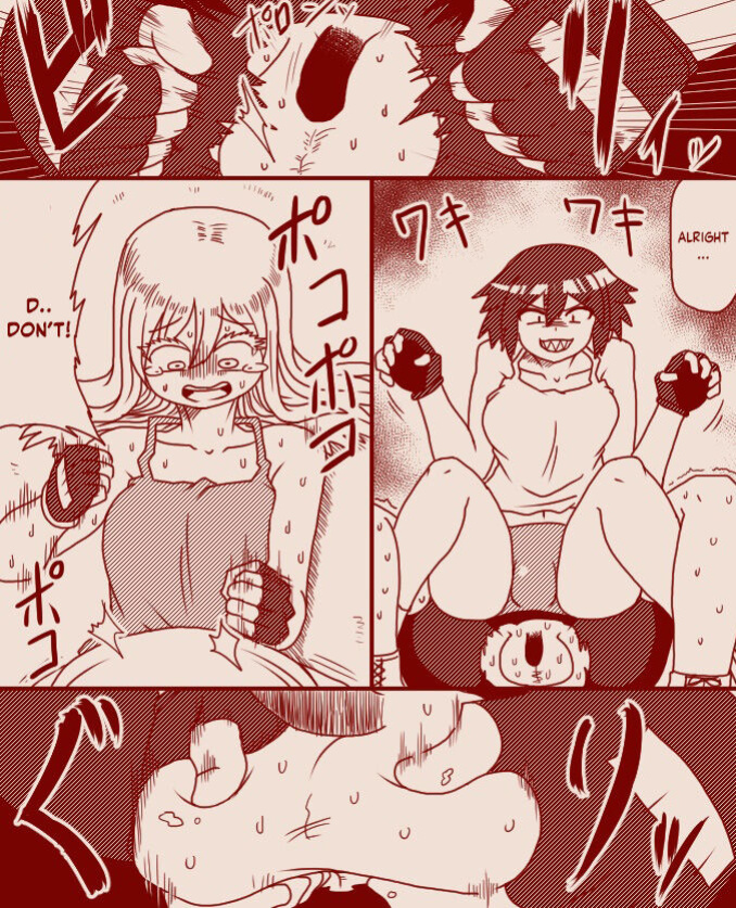 A futanari girl gets her balls hurt during body check