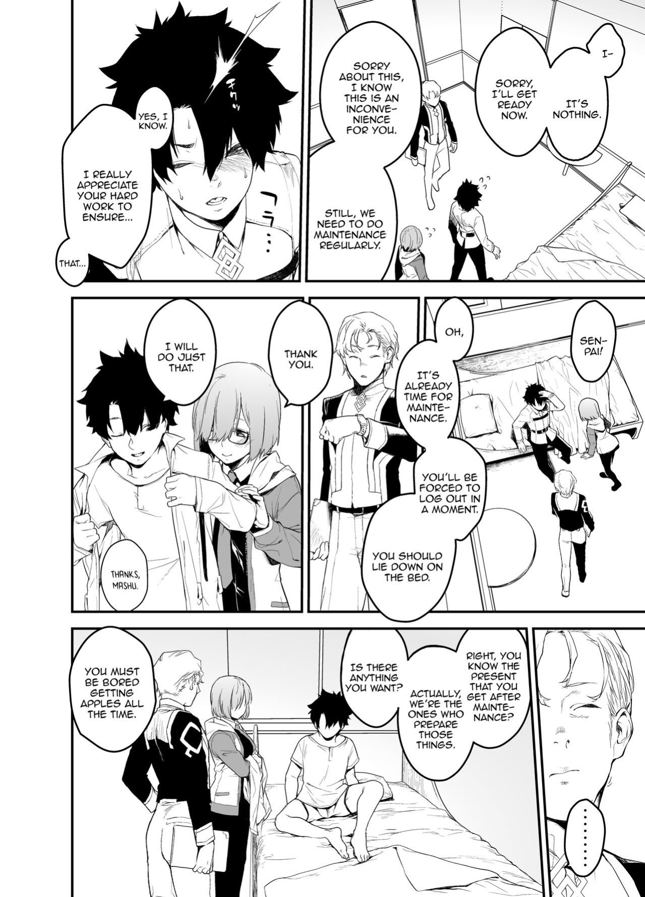 [MARCH (Minakuchi Takashi)] Maintenance de Senpai ga Neteiru Aida ni | While Senpai Is Asleep During Maintenance (Fate/Grand Order)