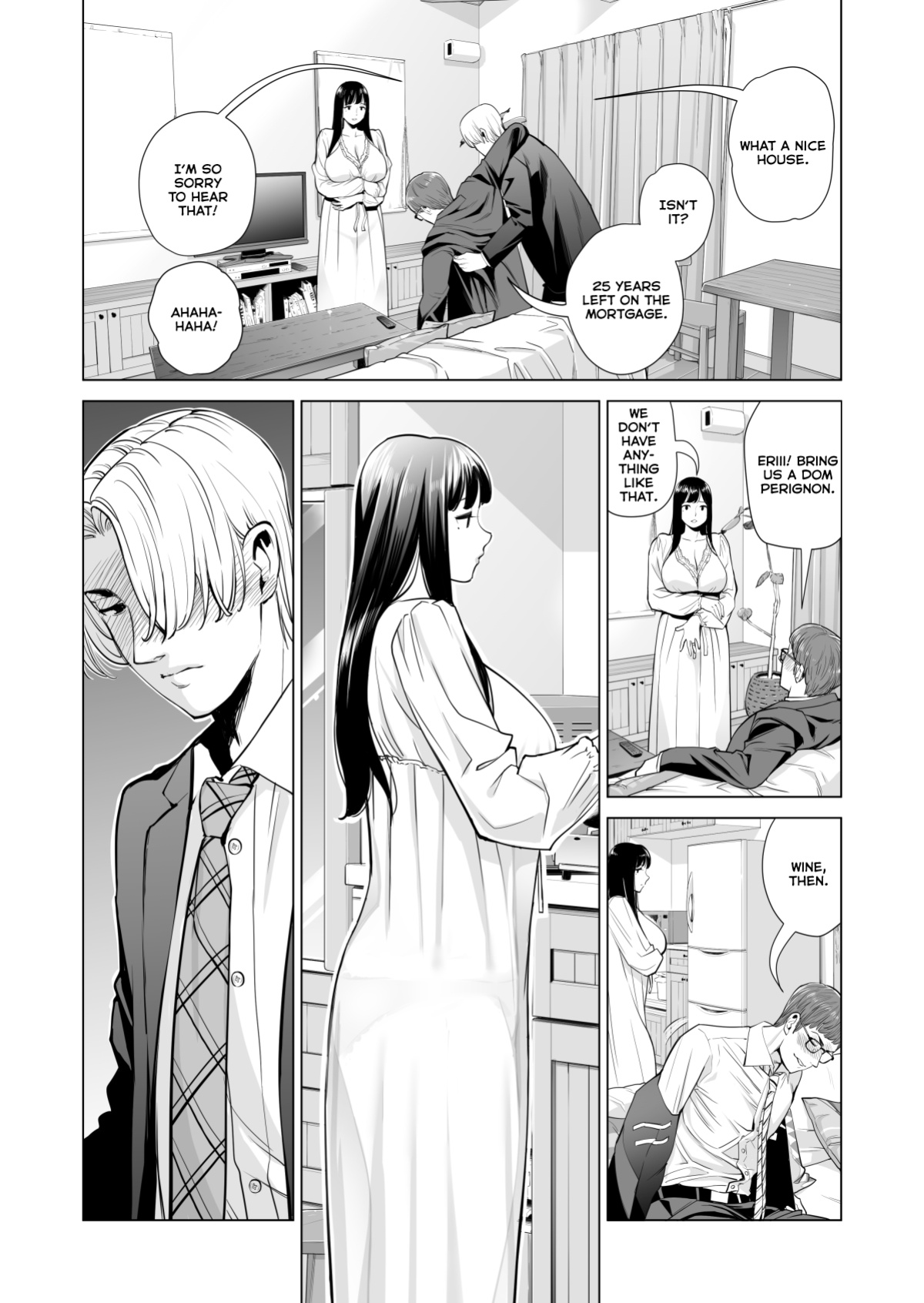 [HGT Lab ] Tsukiyo no Midare Zake Moonlit Intoxication ~ A Housewife Stolen by a Coworker Besides her Blackout Drunk Husband ~ Chapter 1