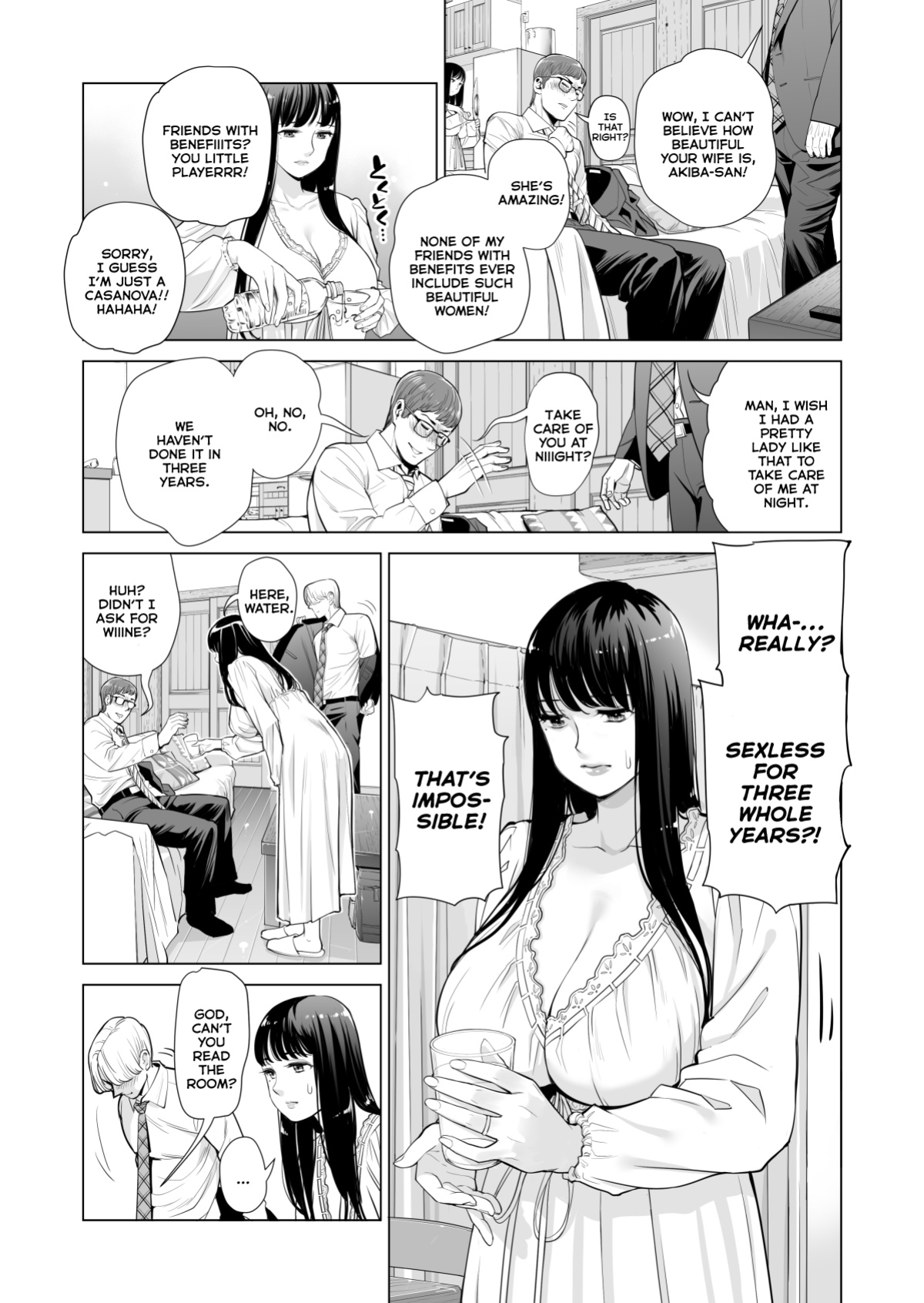 [HGT Lab ] Tsukiyo no Midare Zake Moonlit Intoxication ~ A Housewife Stolen by a Coworker Besides her Blackout Drunk Husband ~ Chapter 1