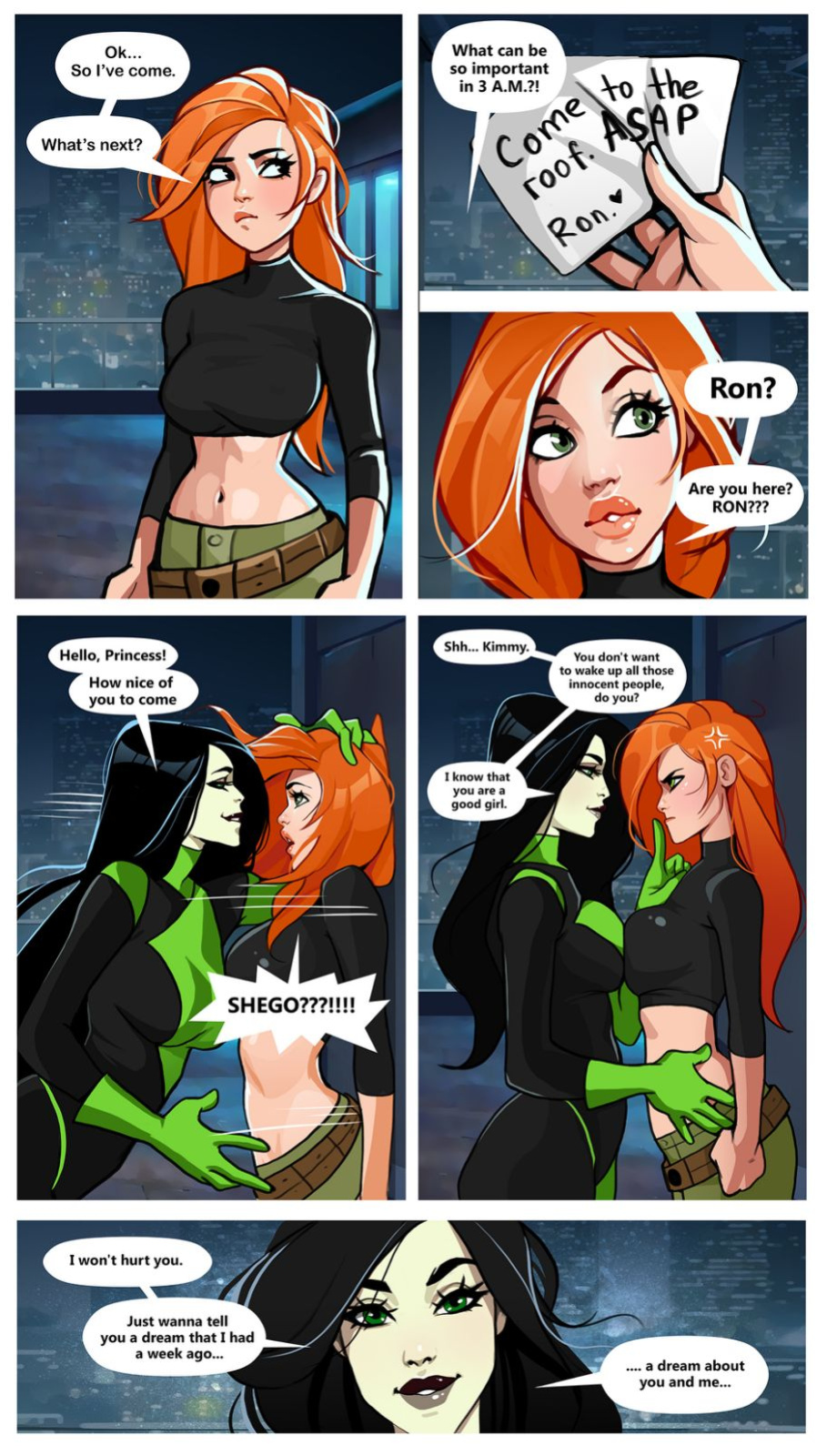 [Olena Minko] Kim and Shego: Date on the roof (Kim Possible)