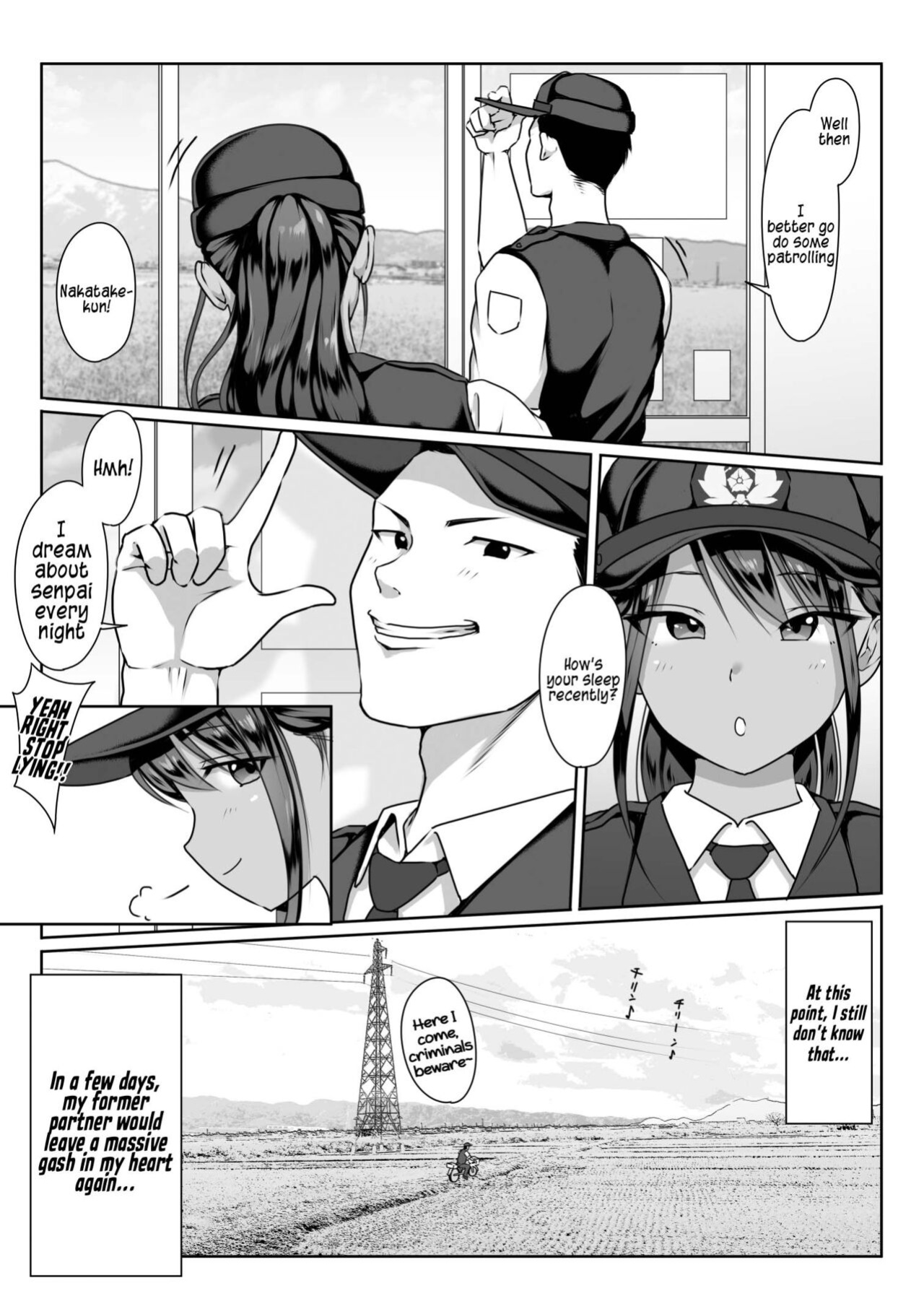 [Dancing Boin (Hitofuu Main)] Akogare no Boku no Senpai to Kinmuchuu no Kouban de Muremure PanSto Sex Zuke.
