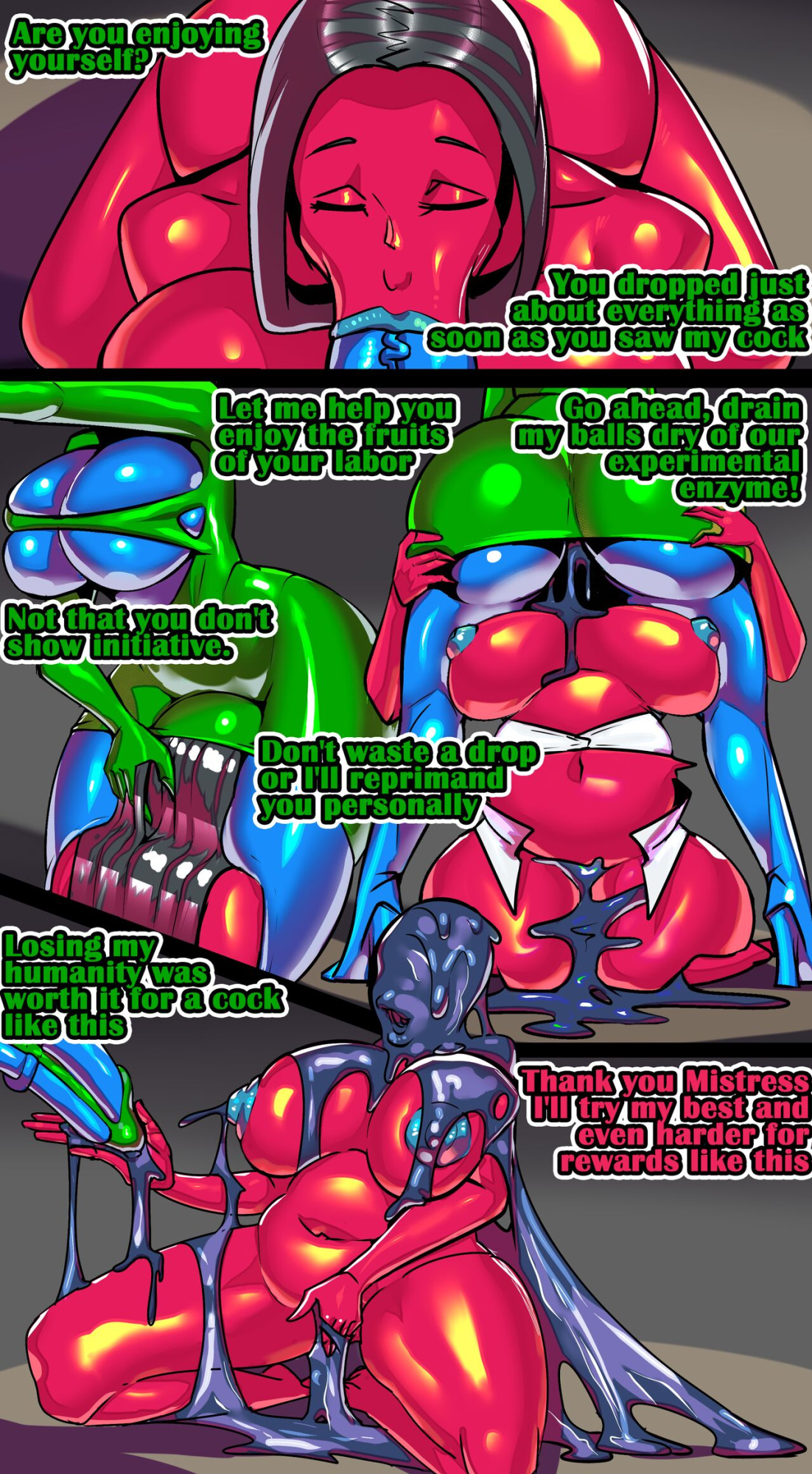 Slime Girls updated (illustration by Zxc, color by tesan & story by Frostbyte)