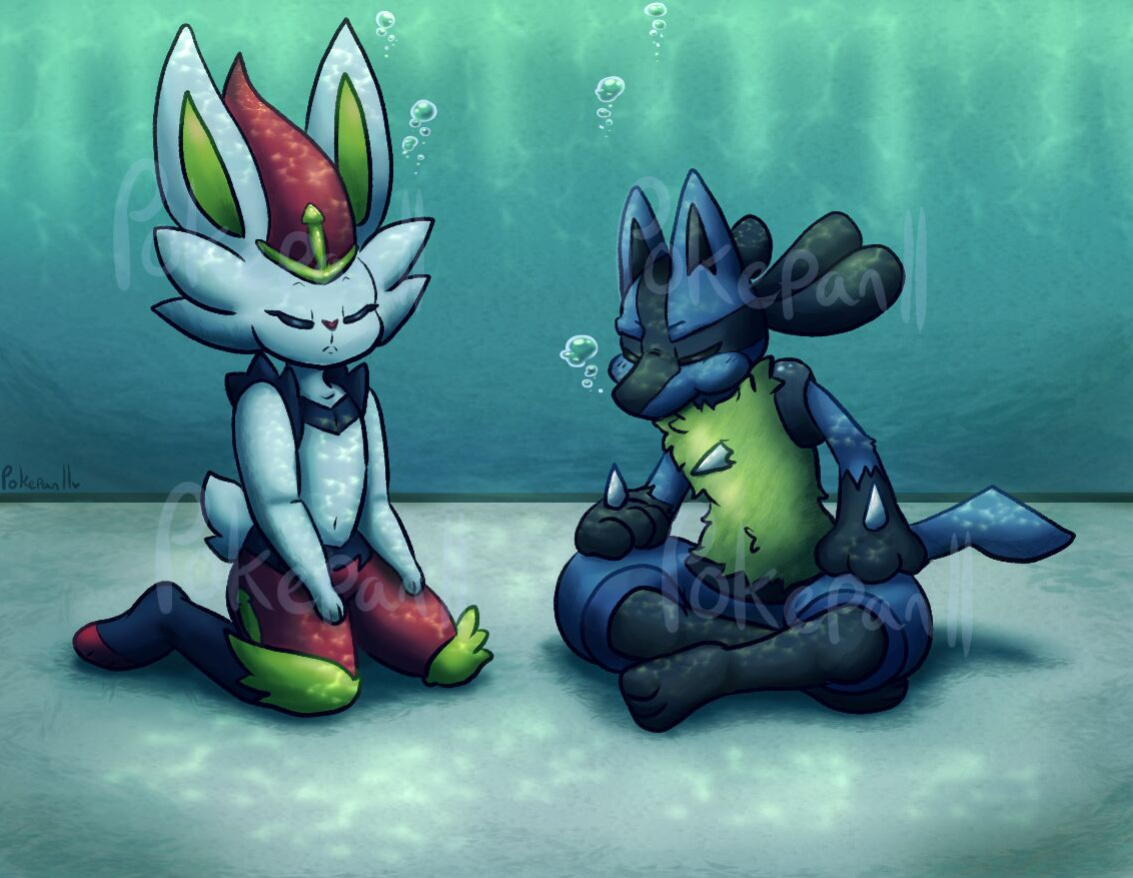 [SirenQueenPan (Pokepan11)] Cinderace VS Lucario! Breathhold Battle!