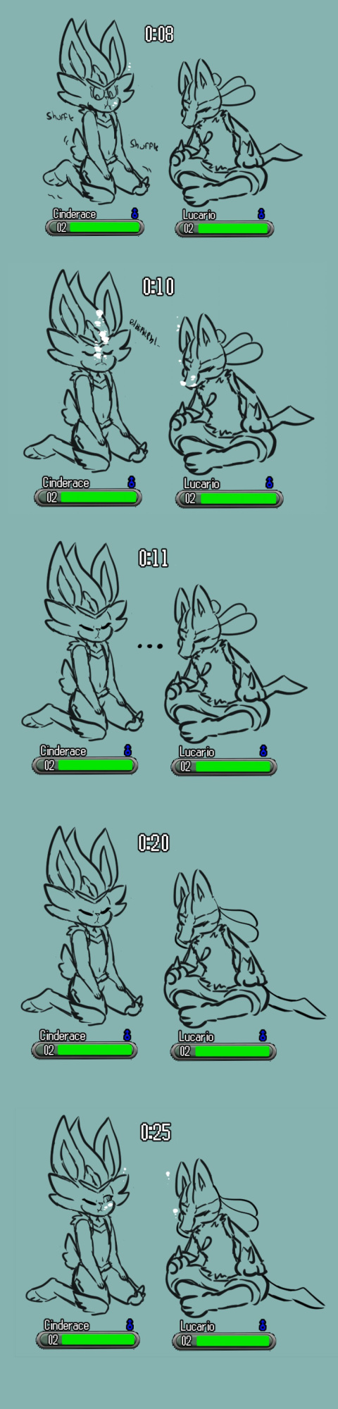 [SirenQueenPan (Pokepan11)] Cinderace VS Lucario! Breathhold Battle!