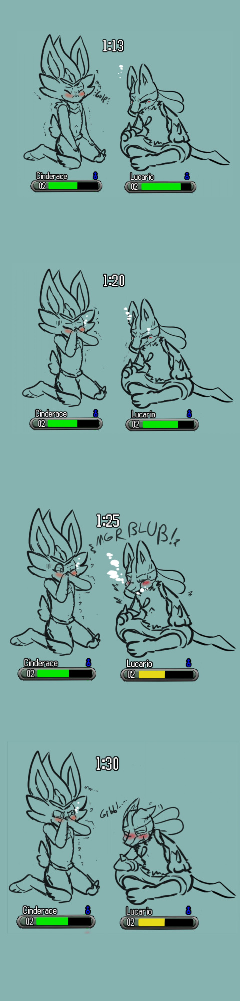 [SirenQueenPan (Pokepan11)] Cinderace VS Lucario! Breathhold Battle!