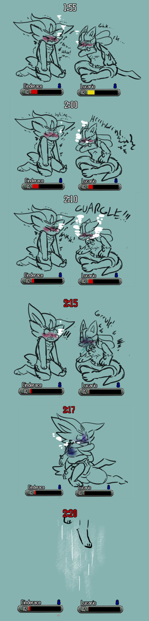 [SirenQueenPan (Pokepan11)] Cinderace VS Lucario! Breathhold Battle!