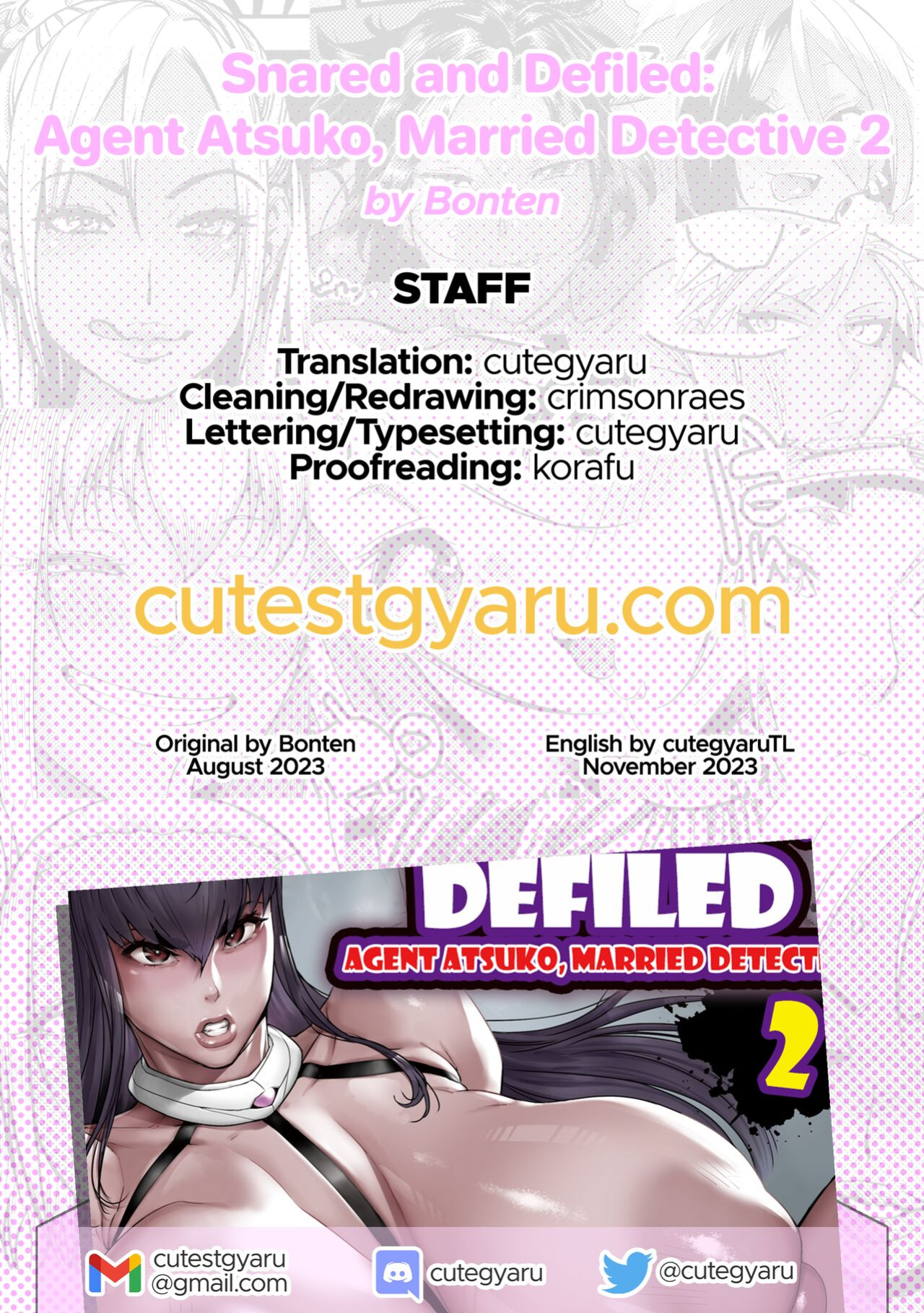 [Kocho Kocho Koukou (Bonten)] Nyuujoku no Ori ~Hitozuma Sousakan Atsuko~ Ni | Snared and Defiled: Agent Atsuko, Married Detective 2 [cutegyaruTL]