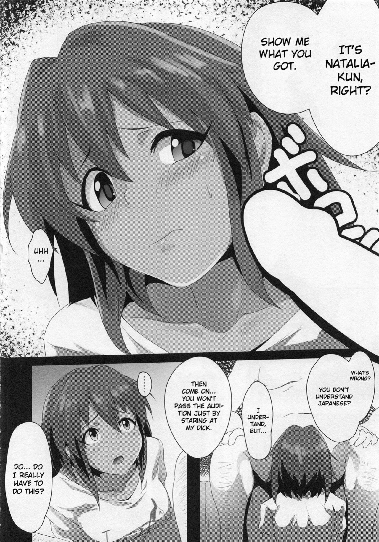 (C88) [MMT!! (K2isu)] Natalia "An audition with a racist TV executive" (THE IDOLM@STER CINDERELLA GIRLS) [Jenglot Emas & Gagak_Ireng] (rewrite)