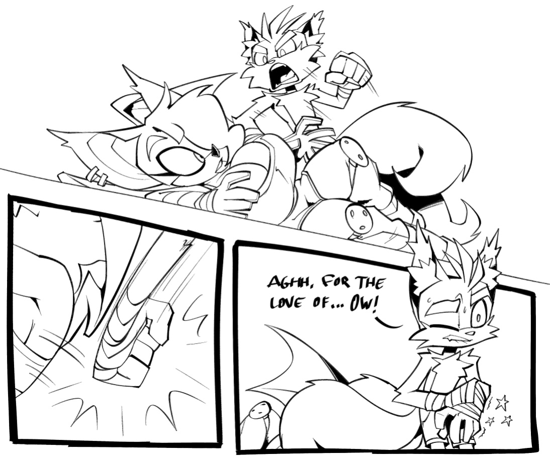[BigDad] Let Them Fight (inks) (Sonic the Hedgehog)