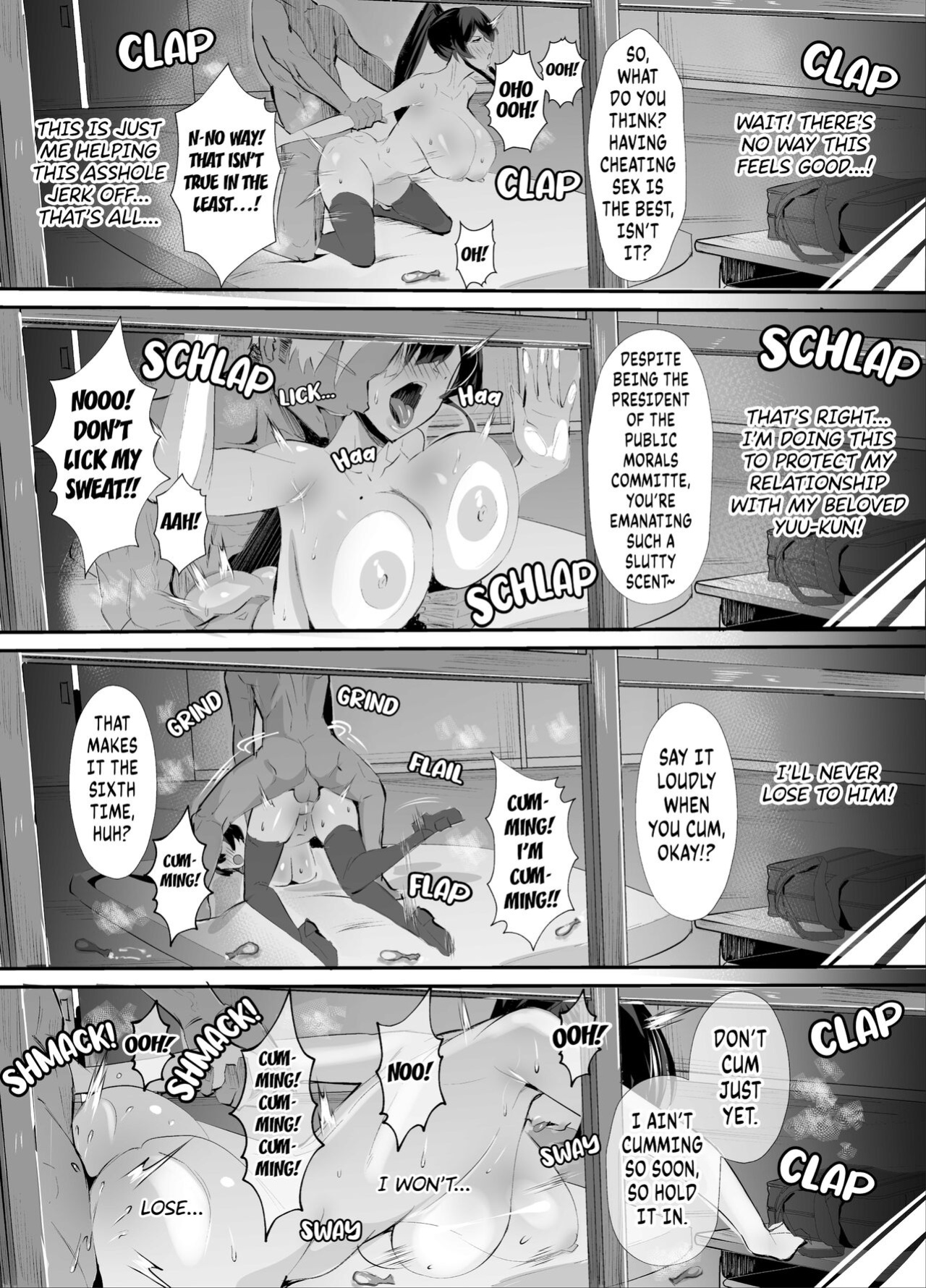 [Zenjidou Shimoneta Seizou Machine (Chinetsu)] Kuppuku ~Fuuki Iinchou wa Odosarete Netorarete...~ | Submission ~the President of the Public Morals Committee is Blackmailed and Forced to Cheat...~ [FuDeORS]