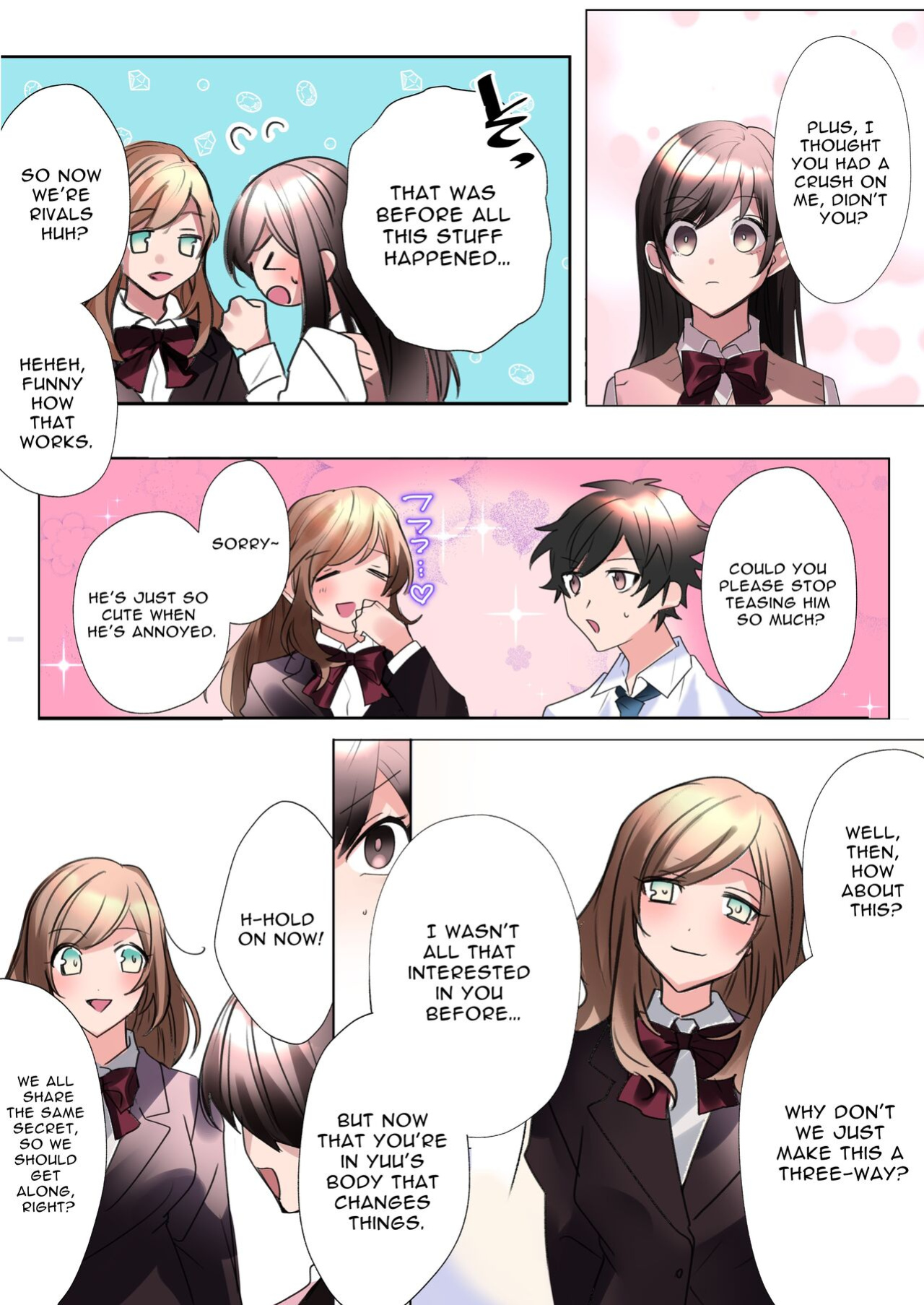[ENG Ver.] My Erotic Love Triangle Relationship After Bodyswapping With A Classmate!?