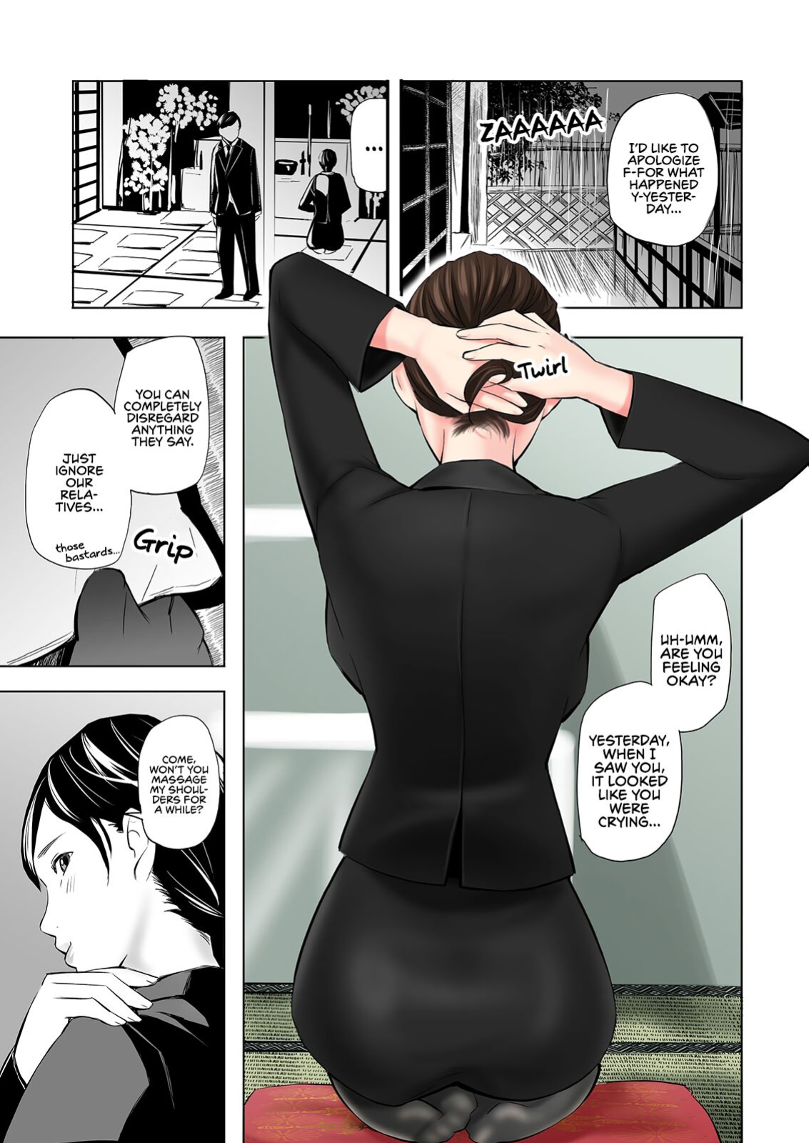 [Gomikasu Tarou] Mofuku Miboujin no Erohon desu | This is a Fap Book ft. a widow in her mourning dress [Fap It Scans]
