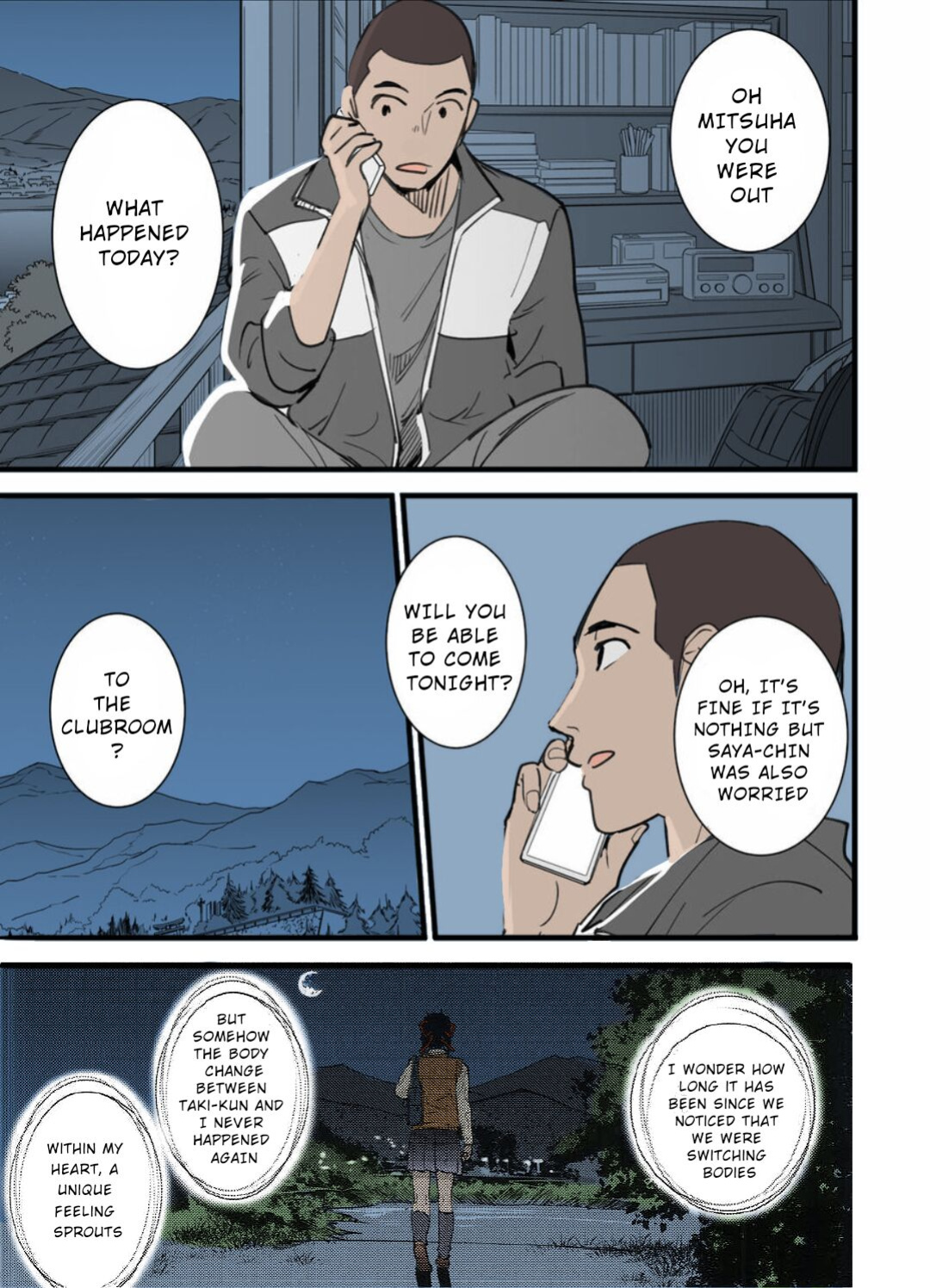 Kimi no Na wa. - & and & - Mitsuha Miyamziu & Teshigawara Katsuhiko (Coelacanth) (colored by mikakucoloring)