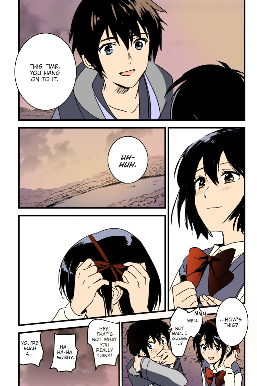 Kimi no Na wa. - & and & - Mitsuha Miyamziu & Teshigawara Katsuhiko (Coelacanth) (colored by mikakucoloring)