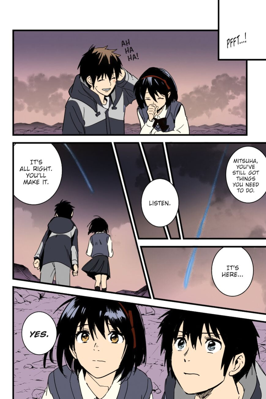 Kimi no Na wa. - & and & - Mitsuha Miyamziu & Teshigawara Katsuhiko (Coelacanth) (colored by mikakucoloring)