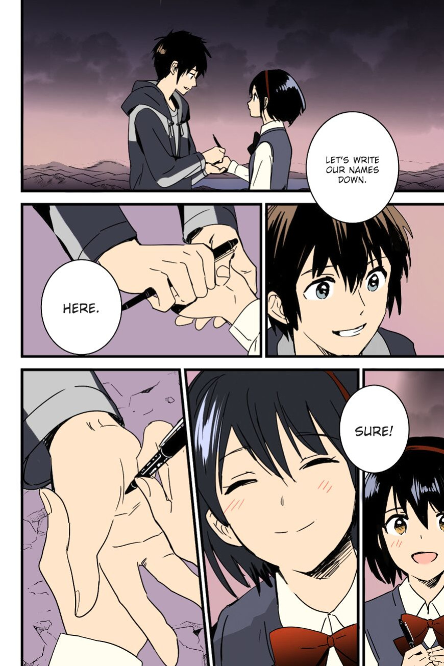 Kimi no Na wa. - & and & - Mitsuha Miyamziu & Teshigawara Katsuhiko (Coelacanth) (colored by mikakucoloring)