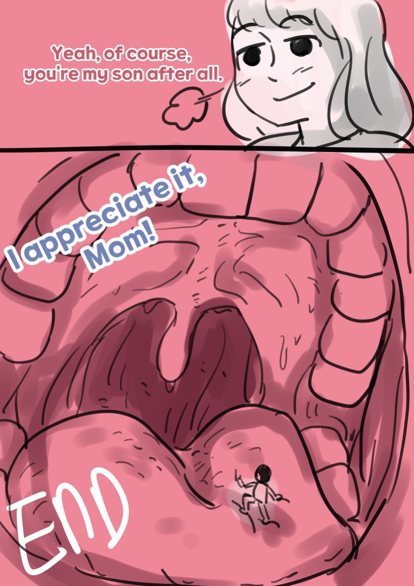 Exploration of the mother's uterus (1-7){by inside}