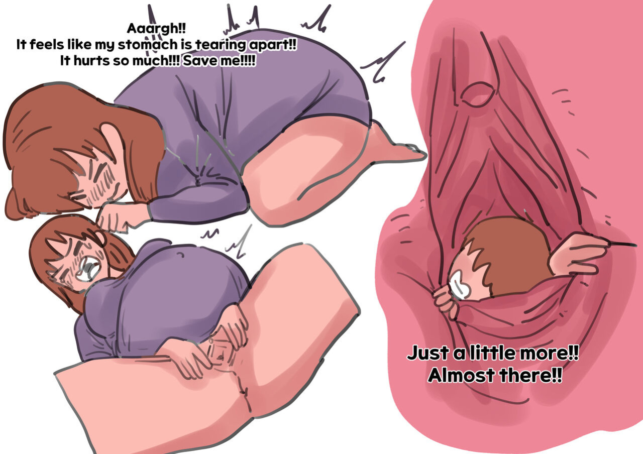 Exploration of the mother's uterus (1-7){by inside}
