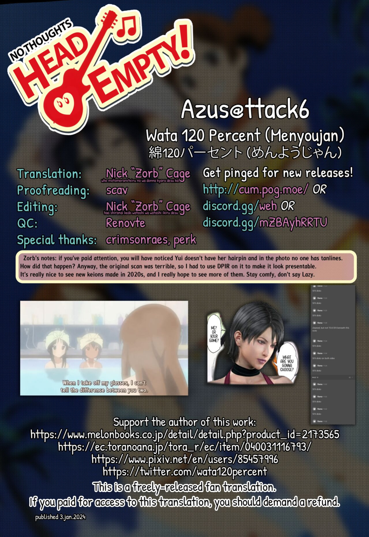 [Wata 120 Percent (Menyoujan)] Azus@ttack6 (K-ON!) [head empty]