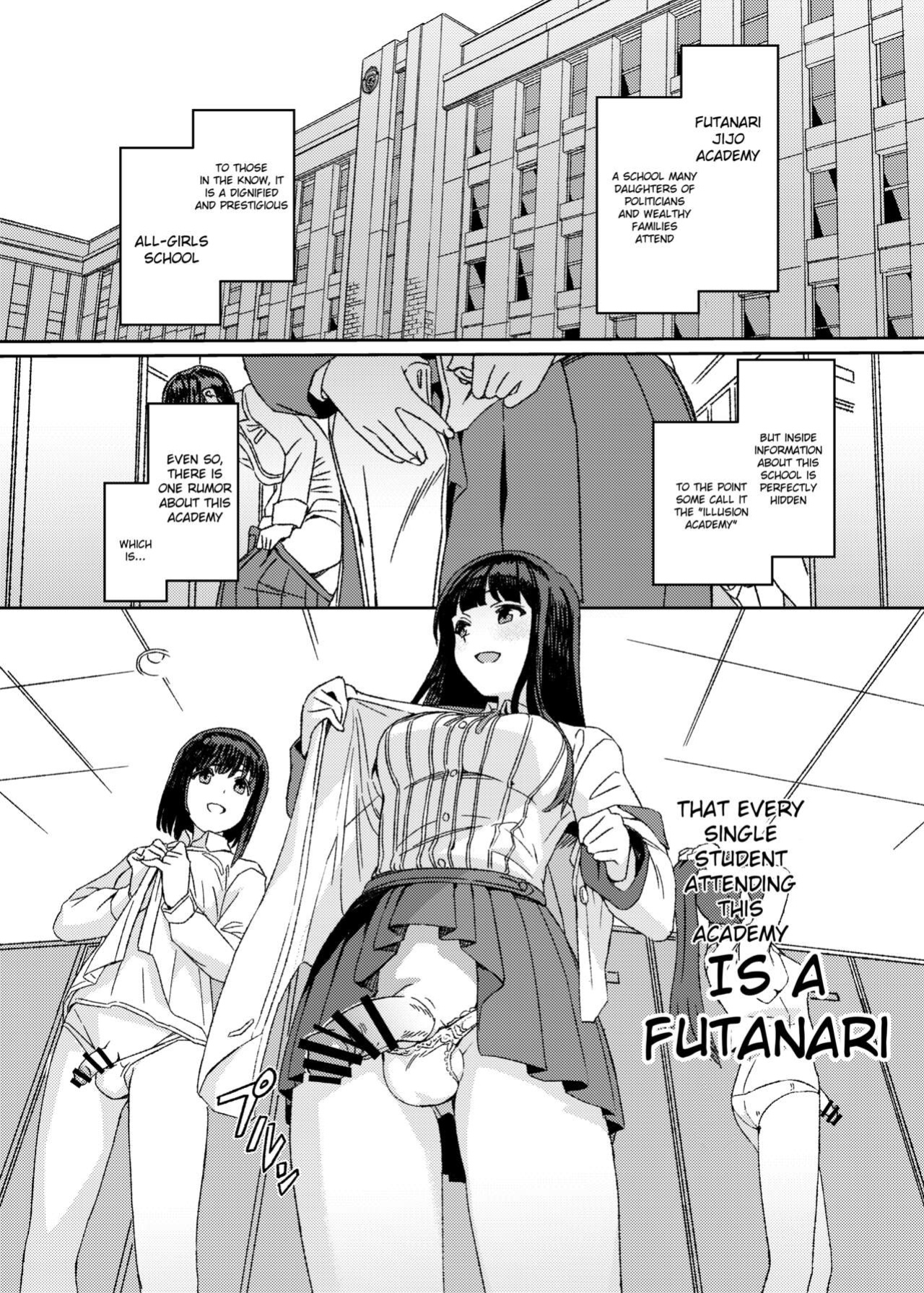 [Suimitsutou Koubou (Momo no Suidousui)] Futanari Jijo Gakuen Gakunai Report
