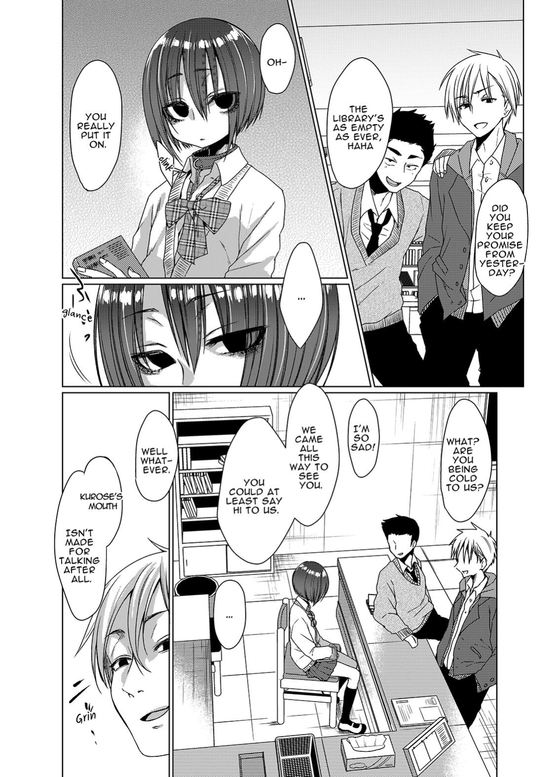[Himitsukessya Usagi (Dancyo)] Mukuchi na Kurose-san wa Orera no Iinari | Quiet Girl Kurose is at Our Beck & Call [Aichan]