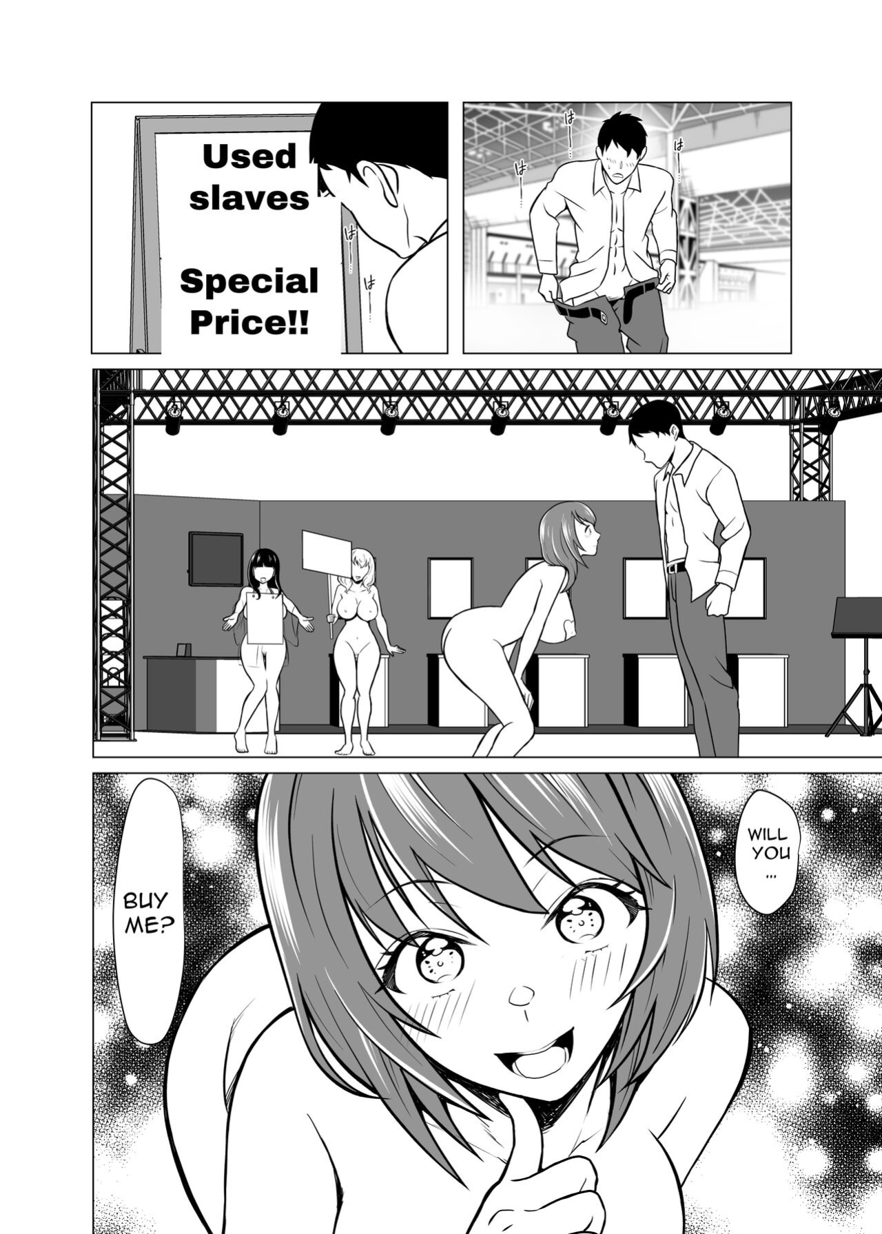 [Shiroganean (Aomizuan, Nemui Nezu, Mitsuhime Moka)] Dorei Shijou no Jitsujou ~Tokyo Big Sight ni Jitsuzai suru Gendai Nihon no Dosukebe na Yami~ | Sex Slave Market Circumstances ~The dark perversion of modern Japan~