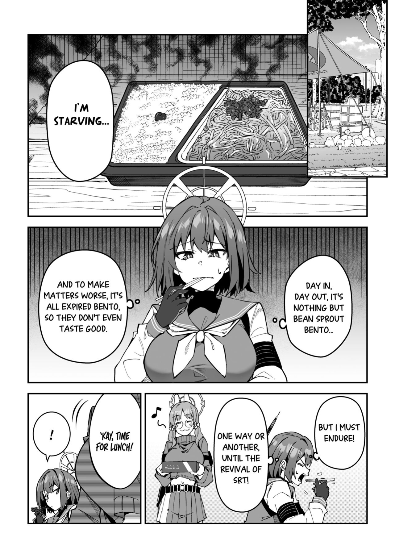 [Syunichi Kansuu (Syunichi)] Yokujou Usagi no Shokushou Choutatsu Sakusen | Lusty rabbit's mission to secure food supply (Blue Archive) [Tea Party Scans]