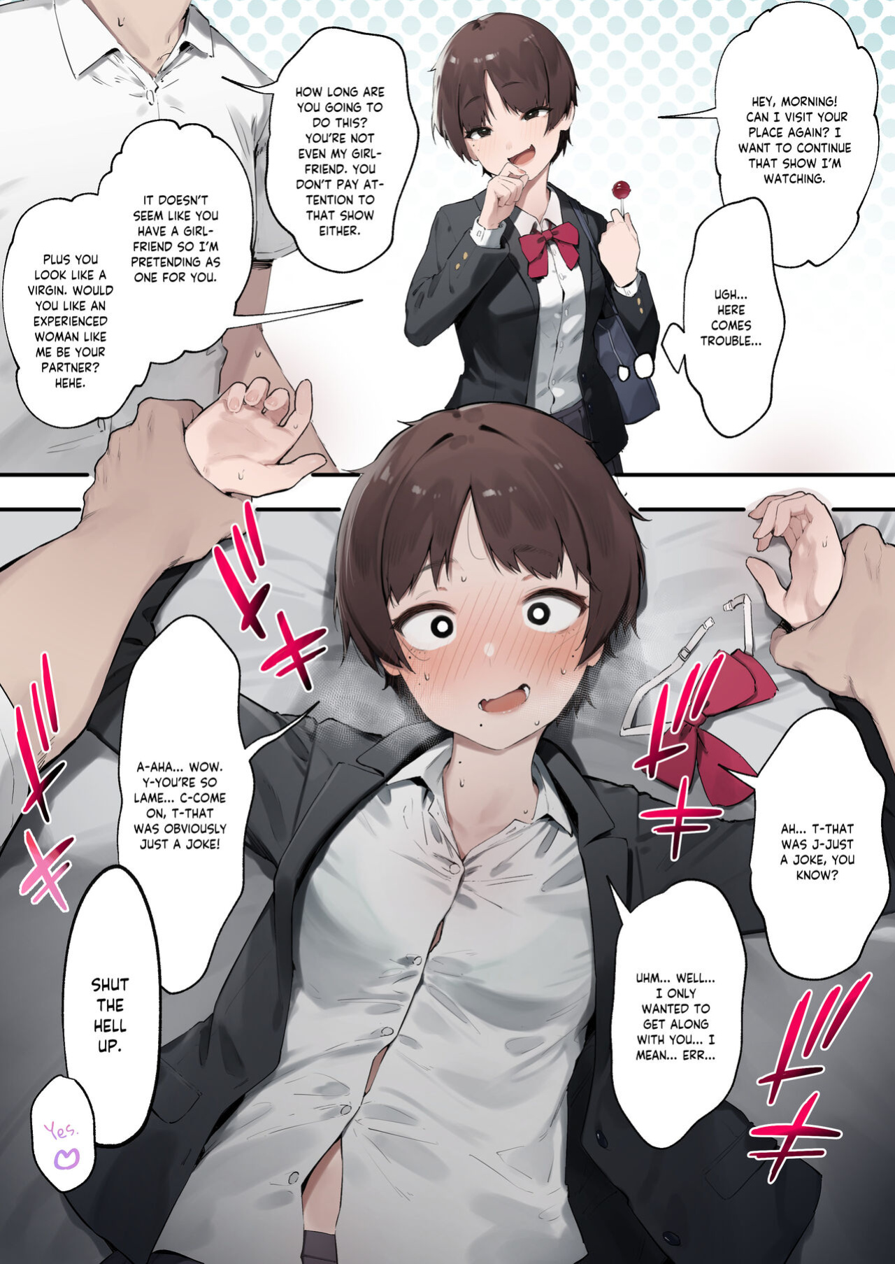 [Nigiri Usagi] Urusai Kouhai o Oshitao Shitara Otonashiku Natta Hanashi | My Annoying Kouhai Became Docile When I Pinned Her Down [flowerswamp]