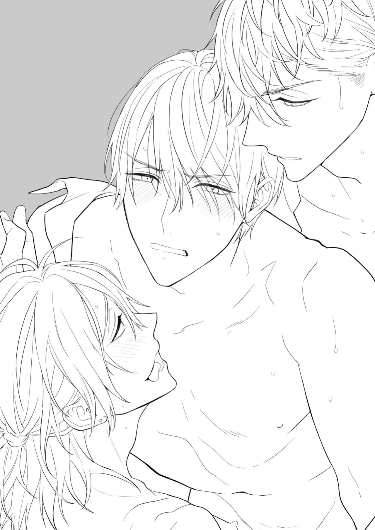 [NS (Nabara Shouko)] Tachi to Neko Docchi ga Ii no? | Top or Bottom? ~Sweaty 3-Way Sex~