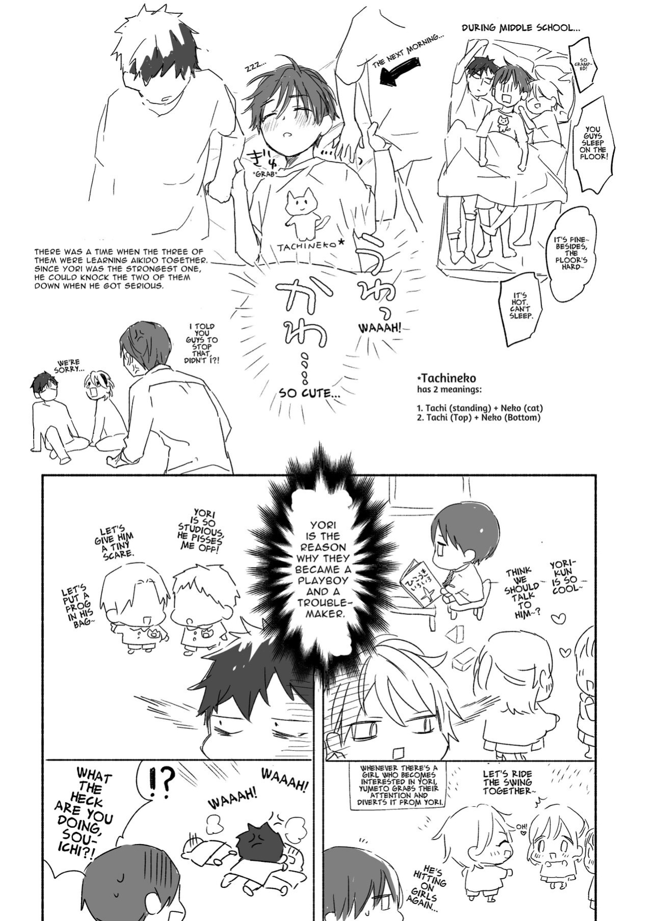 [NS (Nabara Shouko)] Tachi to Neko Docchi ga Ii no? | Top or Bottom? ~Sweaty 3-Way Sex~
