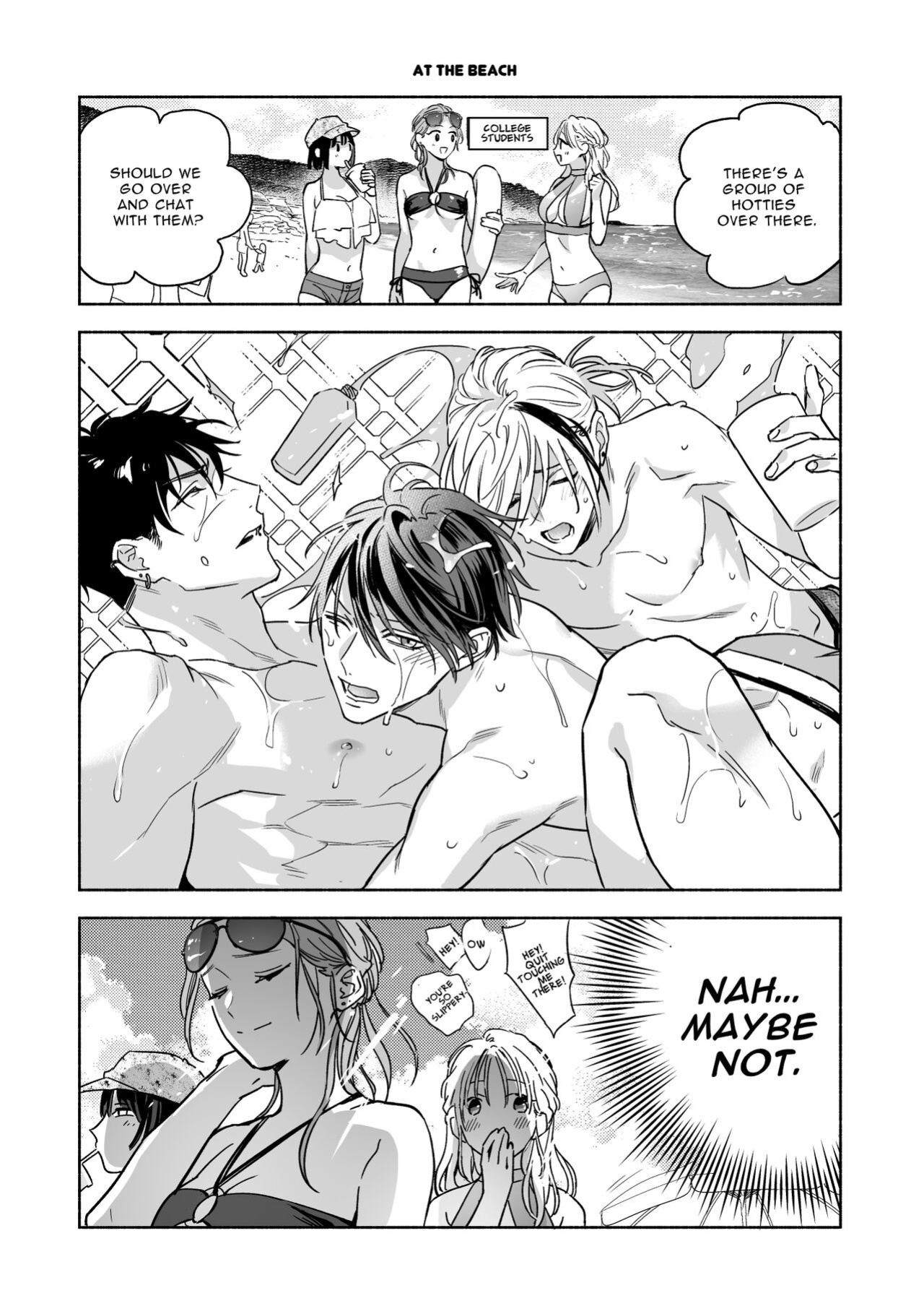 [NS (Nabara Shouko)] Tachi to Neko Docchi ga Ii no? | Top or Bottom? 3 ~Vacation 3-way Sex~
